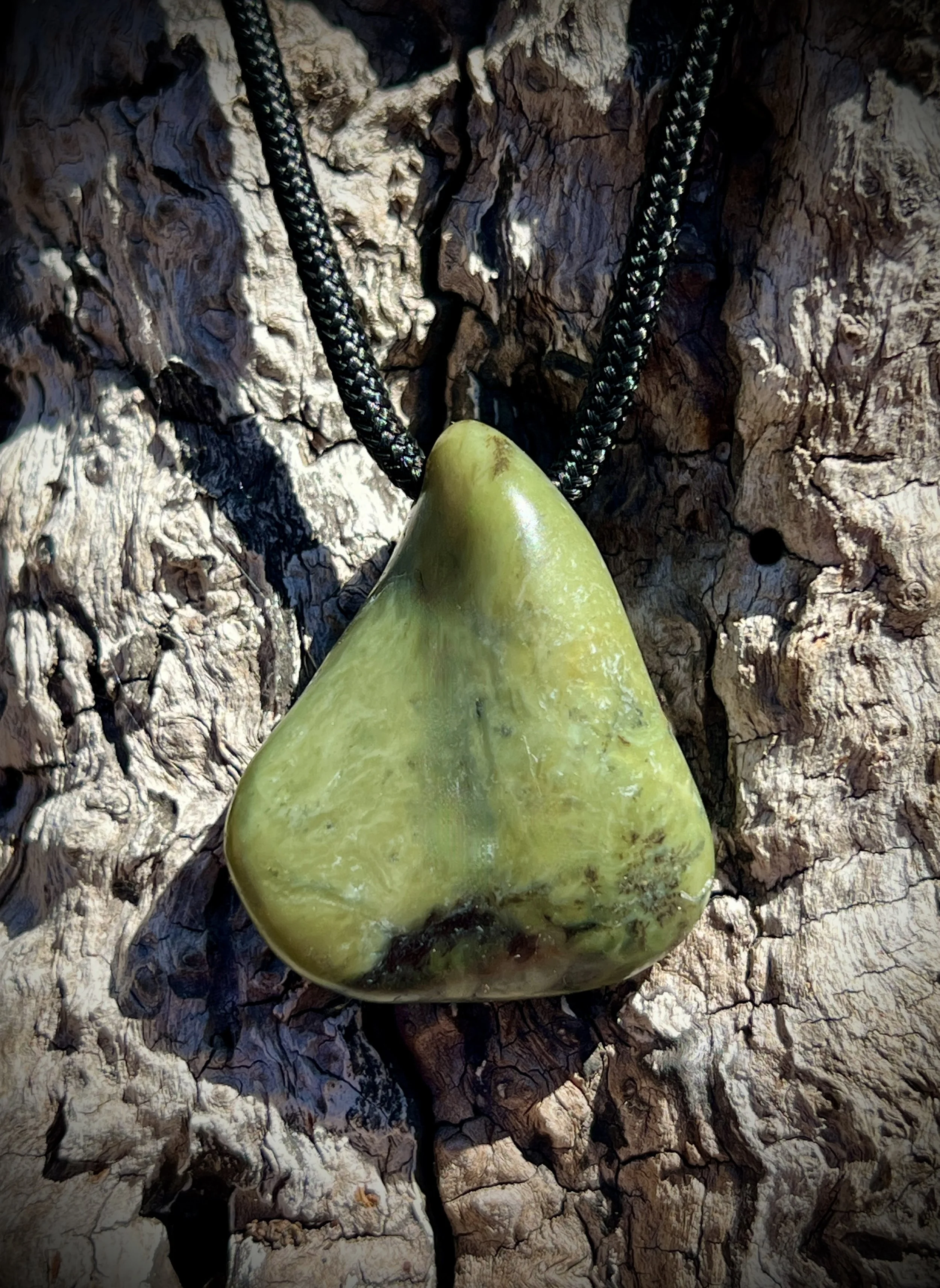 Big Sur Jade "Limon Nugget" Pendant 1 1/4 x 1 1/4"