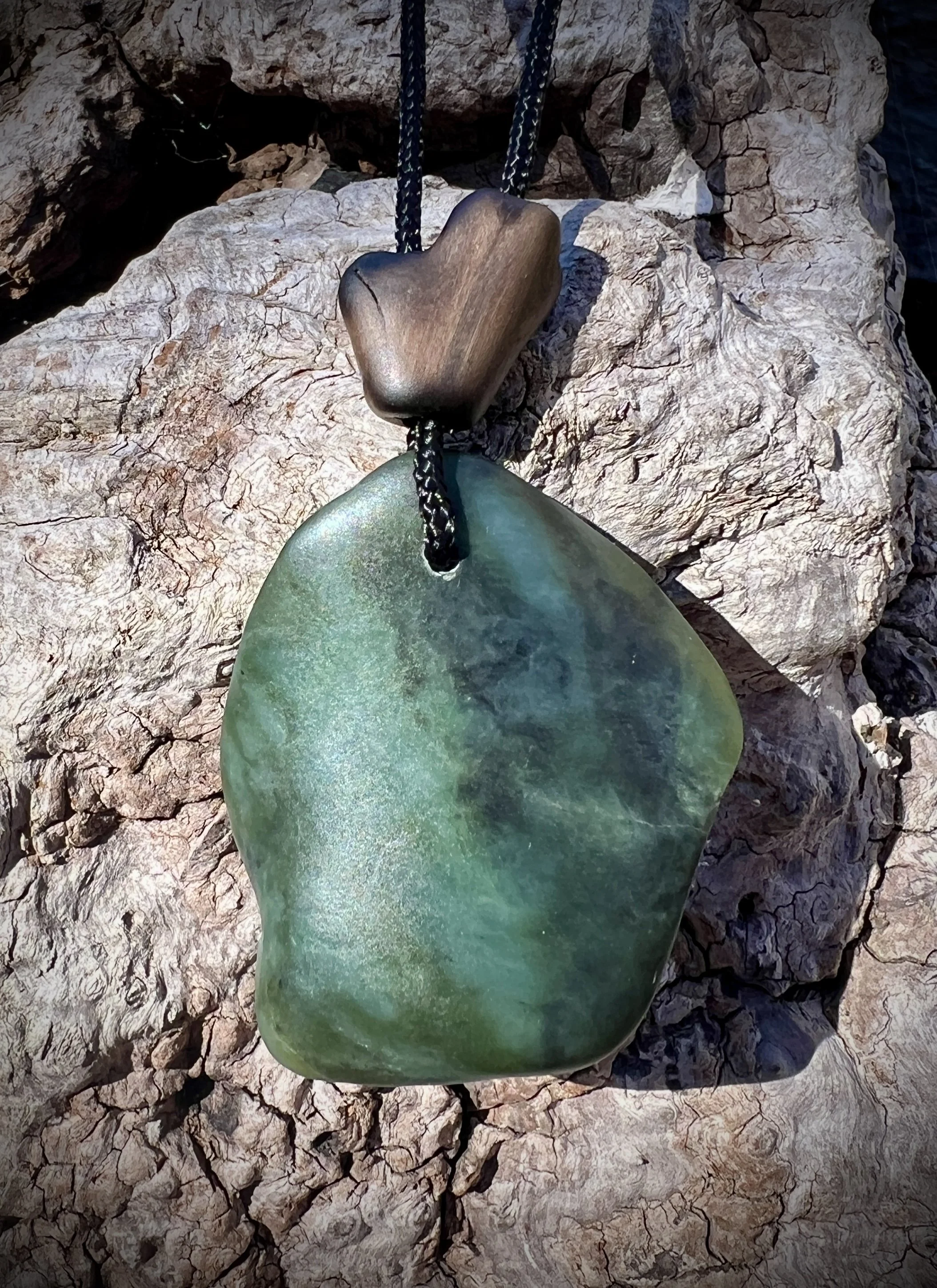 Big Sur Jade "Ocean Arts" Pendant 2 1/4 x 2"