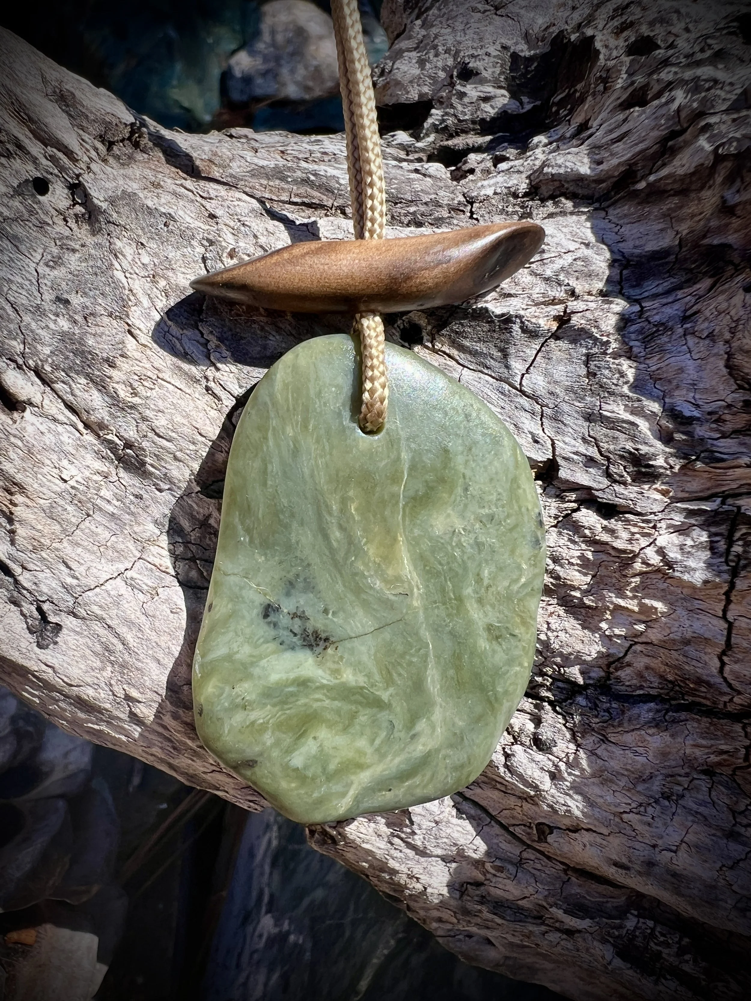 Big Sur Jade "Golden Eye" Pendant 2 1/2 x 1.65" (Copy)