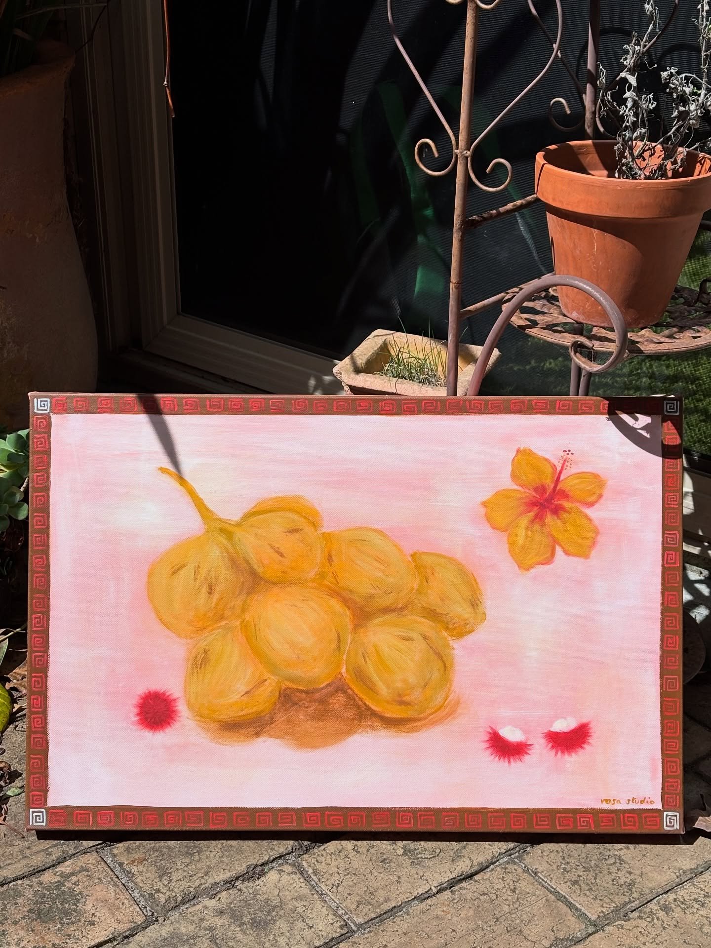 Cocos and rambutans 🥥🩷🥥🩷 love a dusty pink with golden yellow. 

My goal was to have prints ready before Christmas, but this year has gotten away from me so I&rsquo;ll have to put it on hold! BUT I&rsquo;m keen to dedicate lots more energy into t