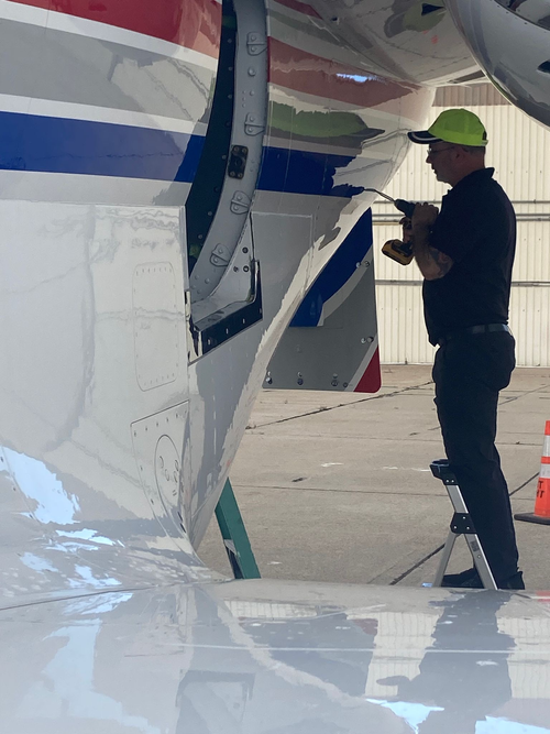 Don Jones with Gulfstream aircraft