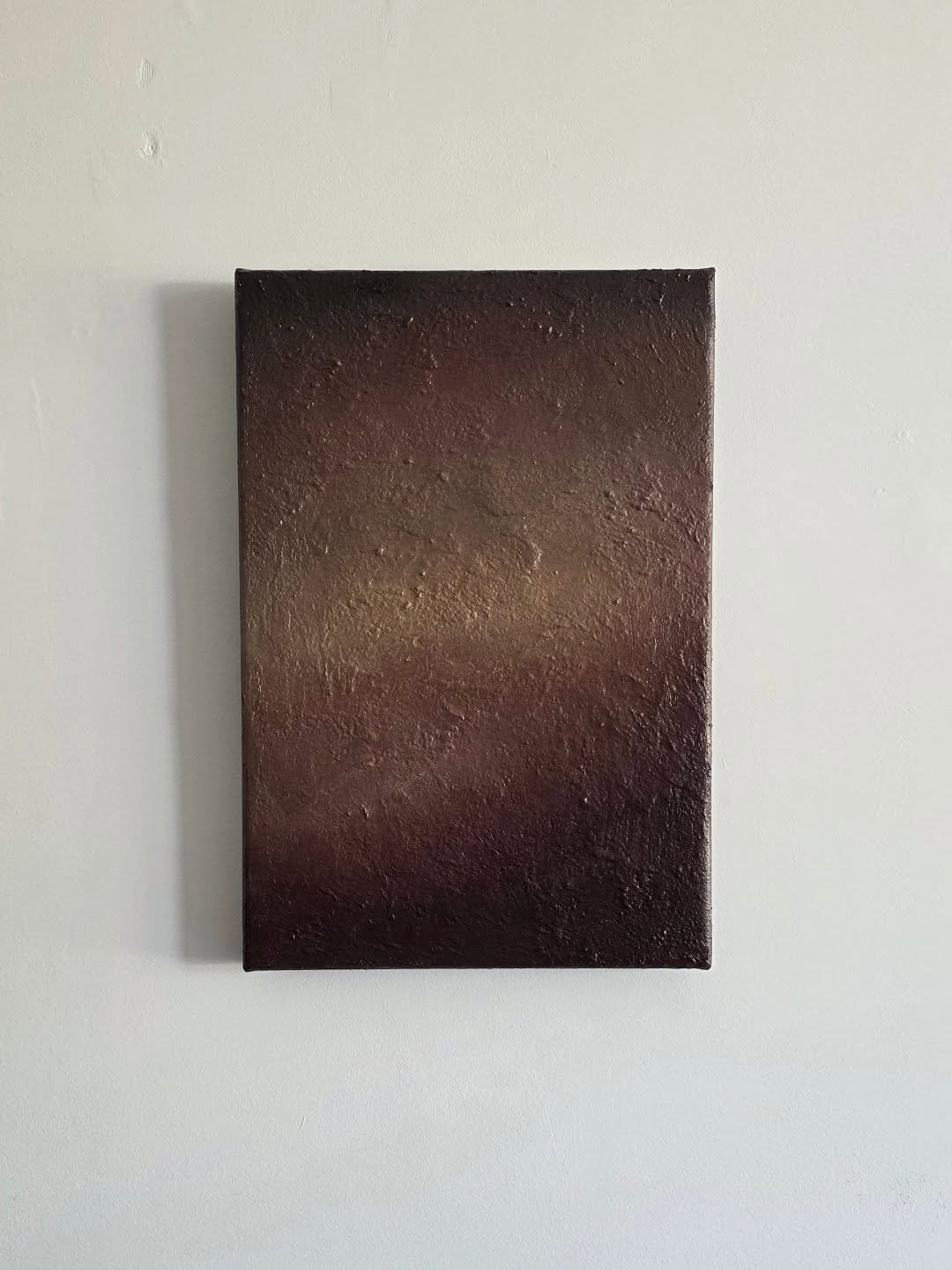 A new piece in umbers and deep burgundy  from the last few months. 
Oil paint on textured fibre on canvas.
(sold)