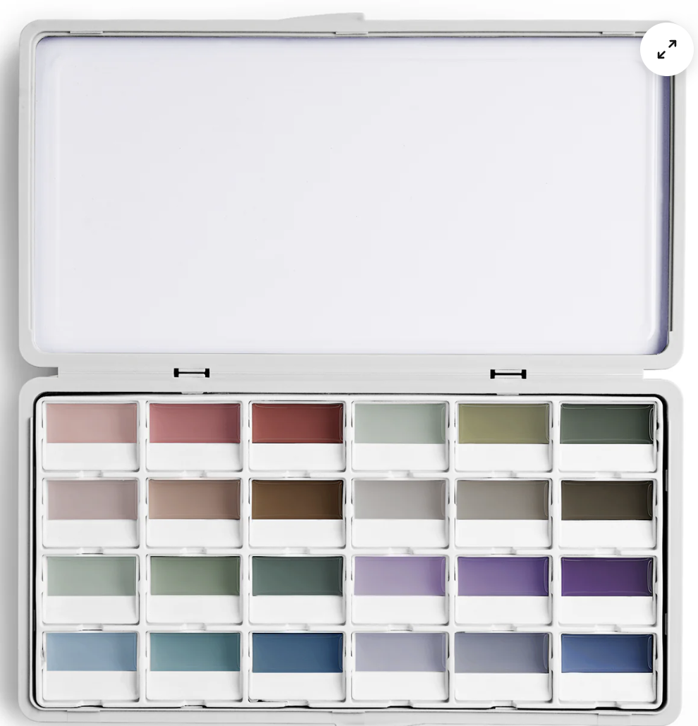 Fuumuui 24-Color Opaque Semi-Solid Watercolor Paint Set - Muted Color