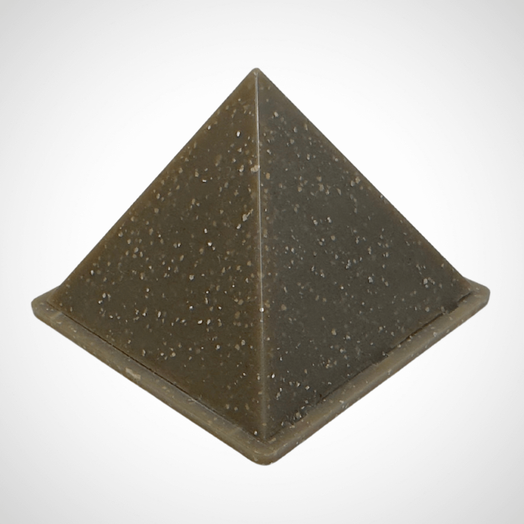 Magneto-Quantum Pyramid in grey composite for EMF protection and energy harmony