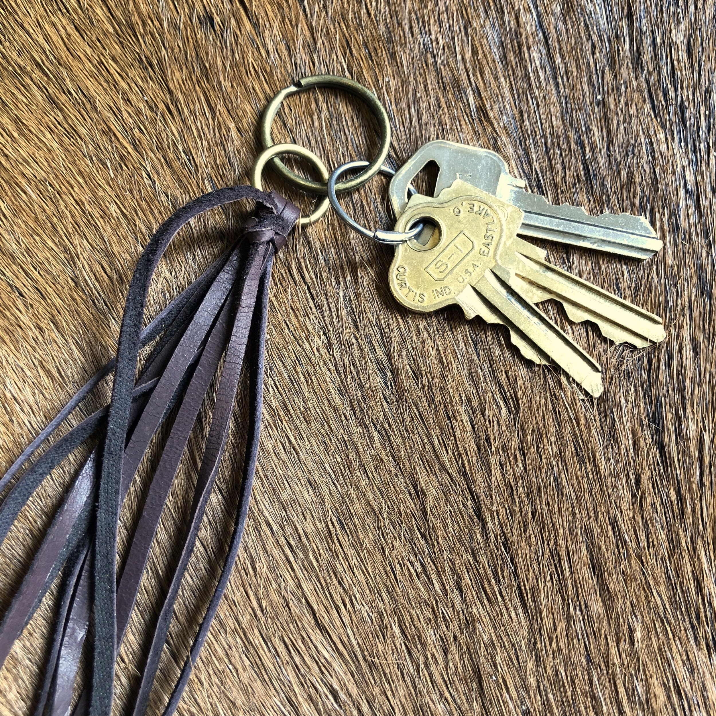 Leather Tassel Key Ring - Chocolate 02.jpg