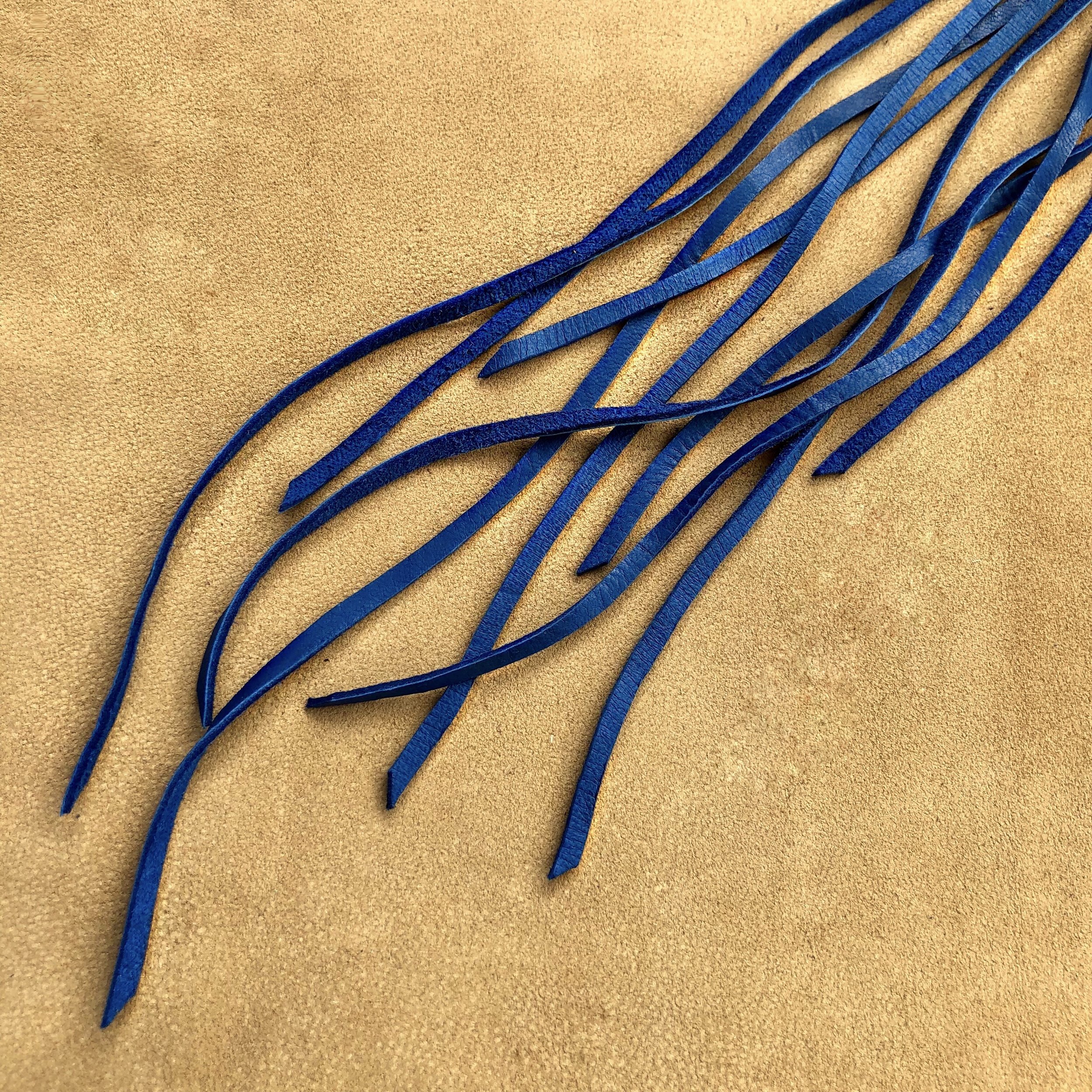 Leather Tassel Key Ring - Blue 04.jpg
