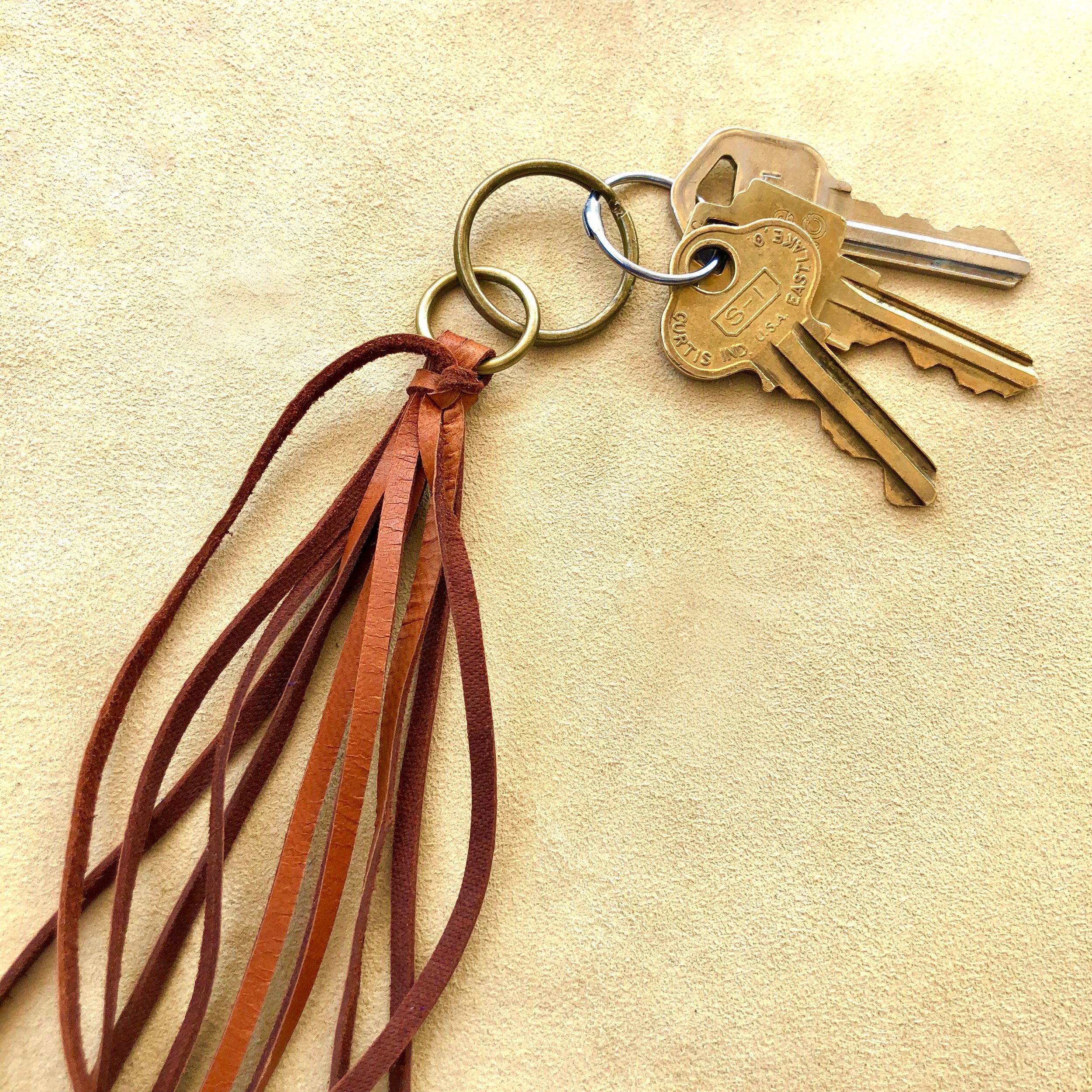 Leather Tassel Key Ring - Rust 03.jpg