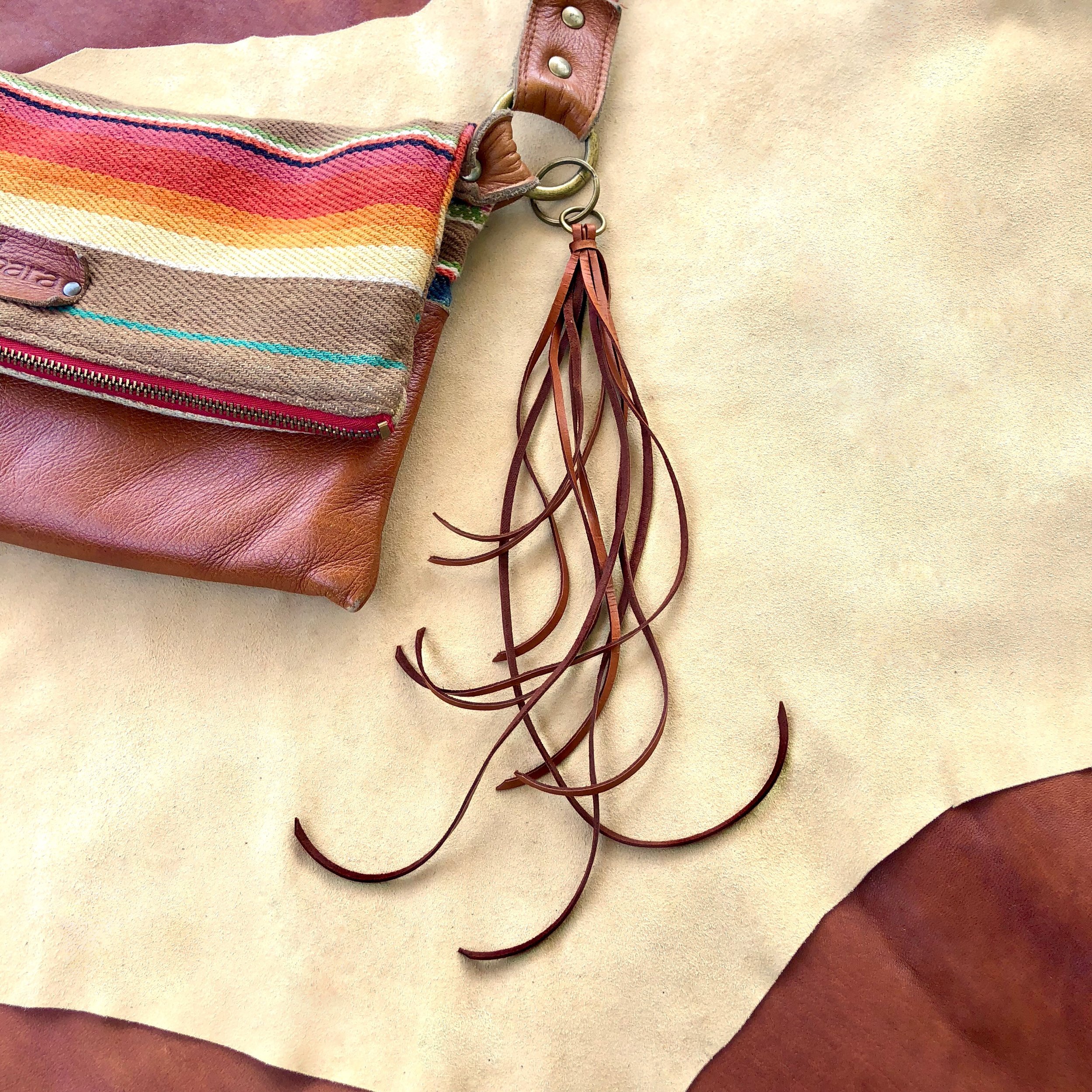 Leather Tassel Key Ring - Rust 02.jpg