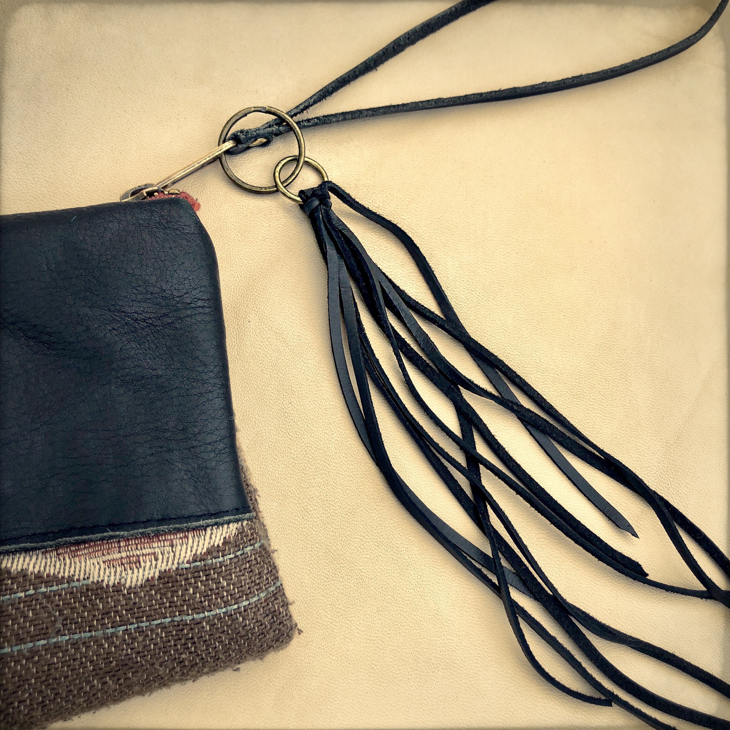 Leather Tassel Key Ring - Black 07.jpg