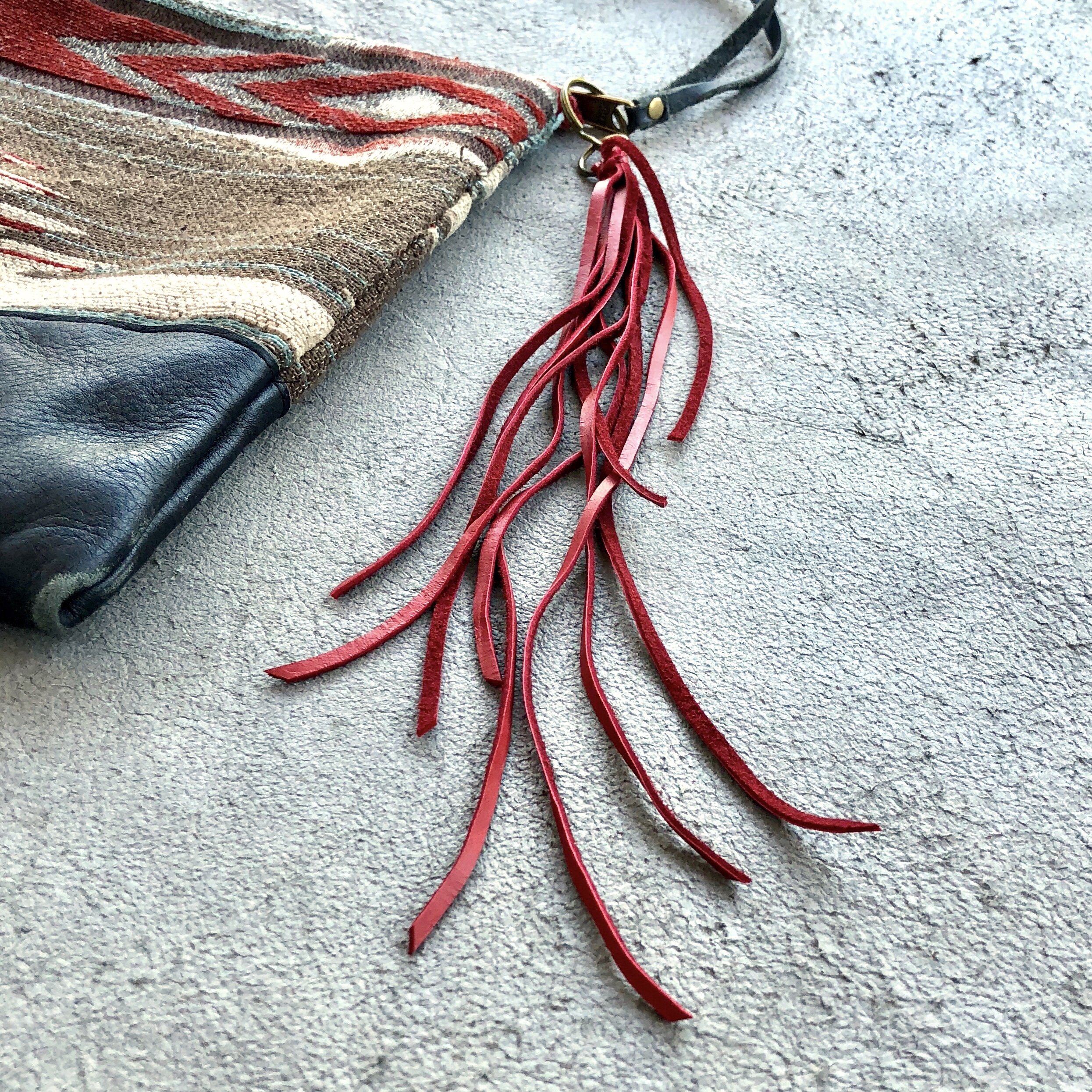 Leather Tassel Key Ring - Red 08.jpg