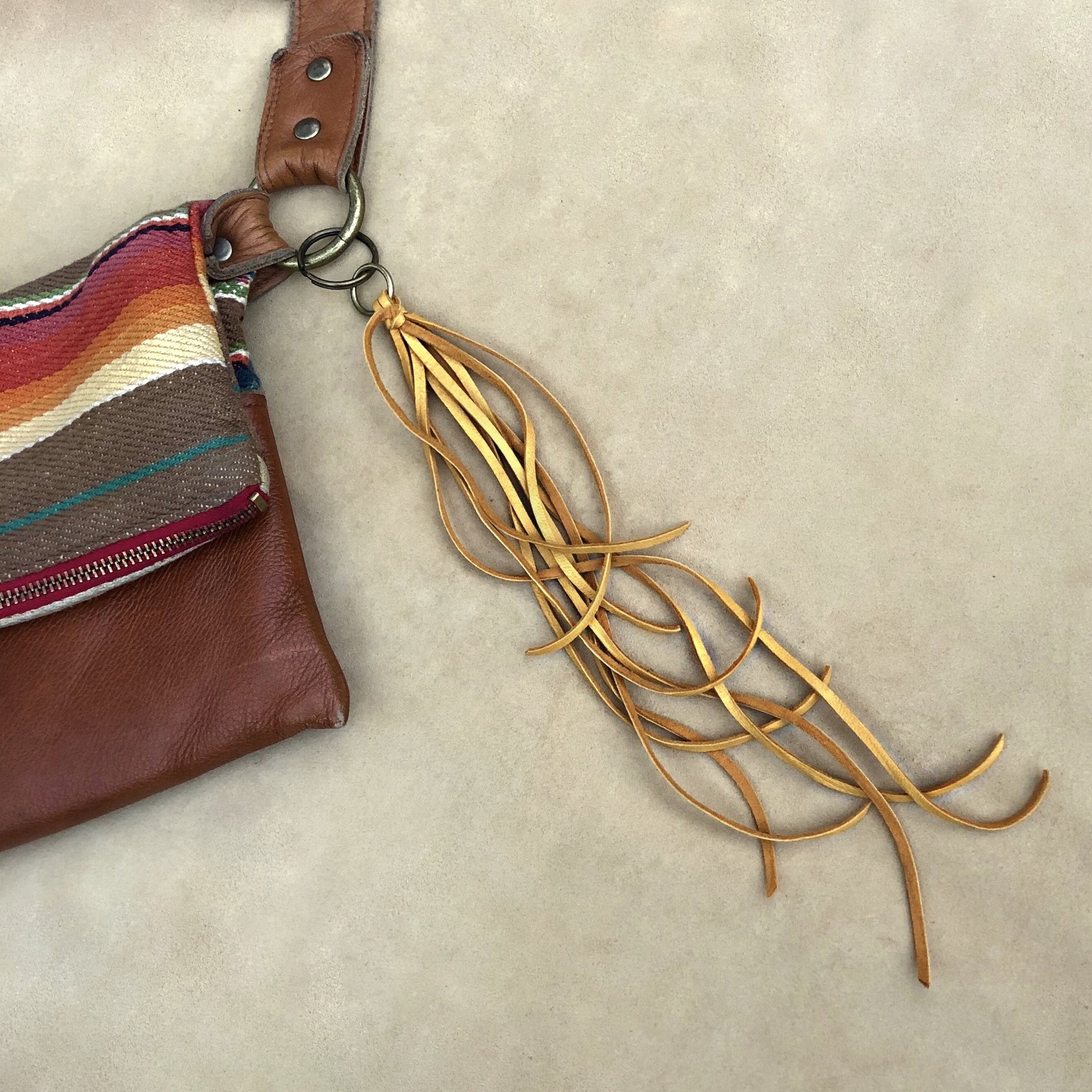 Leather Tassel Key Ring - Gold 06.jpg