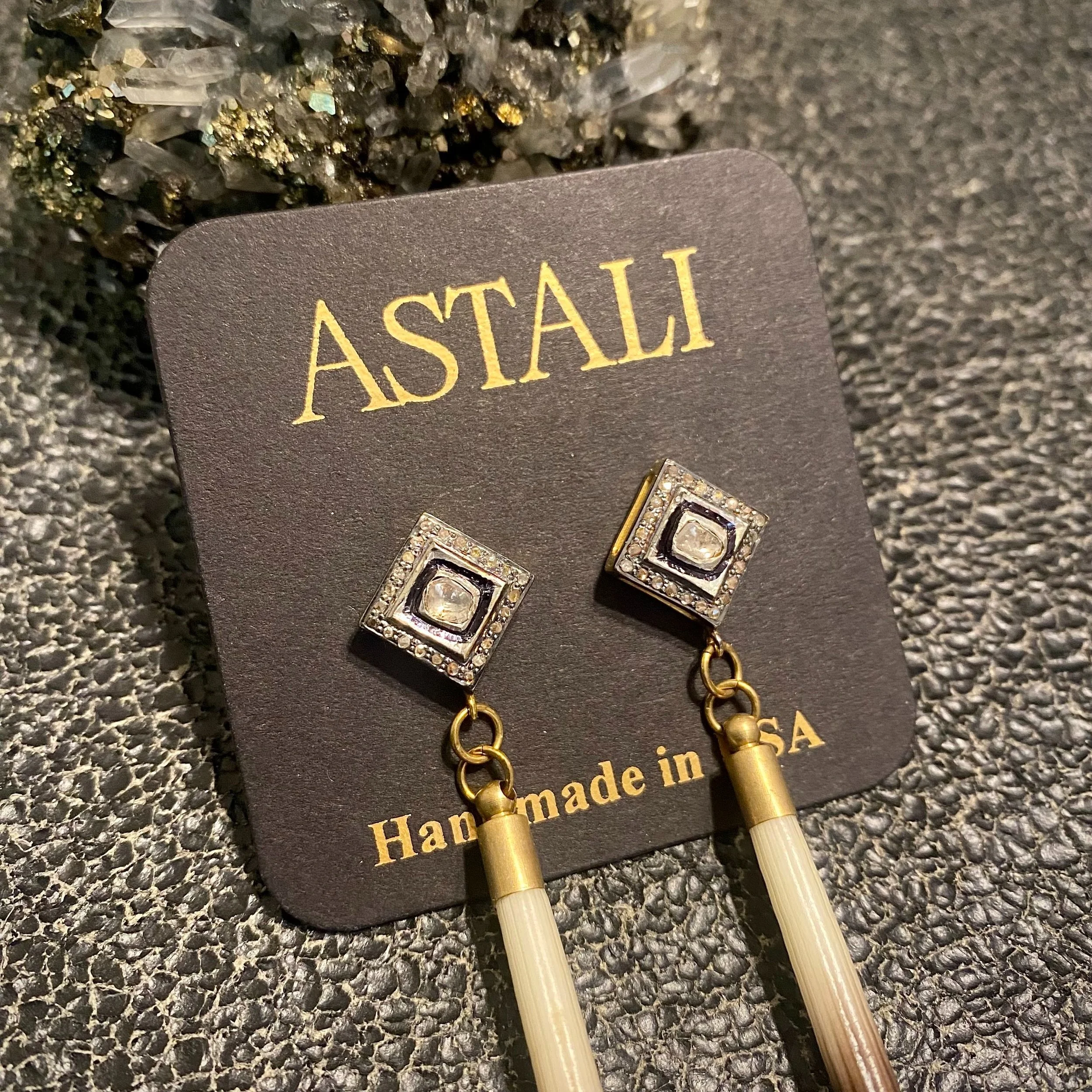 Porcupine+Quill+%26+Rose+Cut+Diamond+Earrings+-+Square+Posts-02.jpg