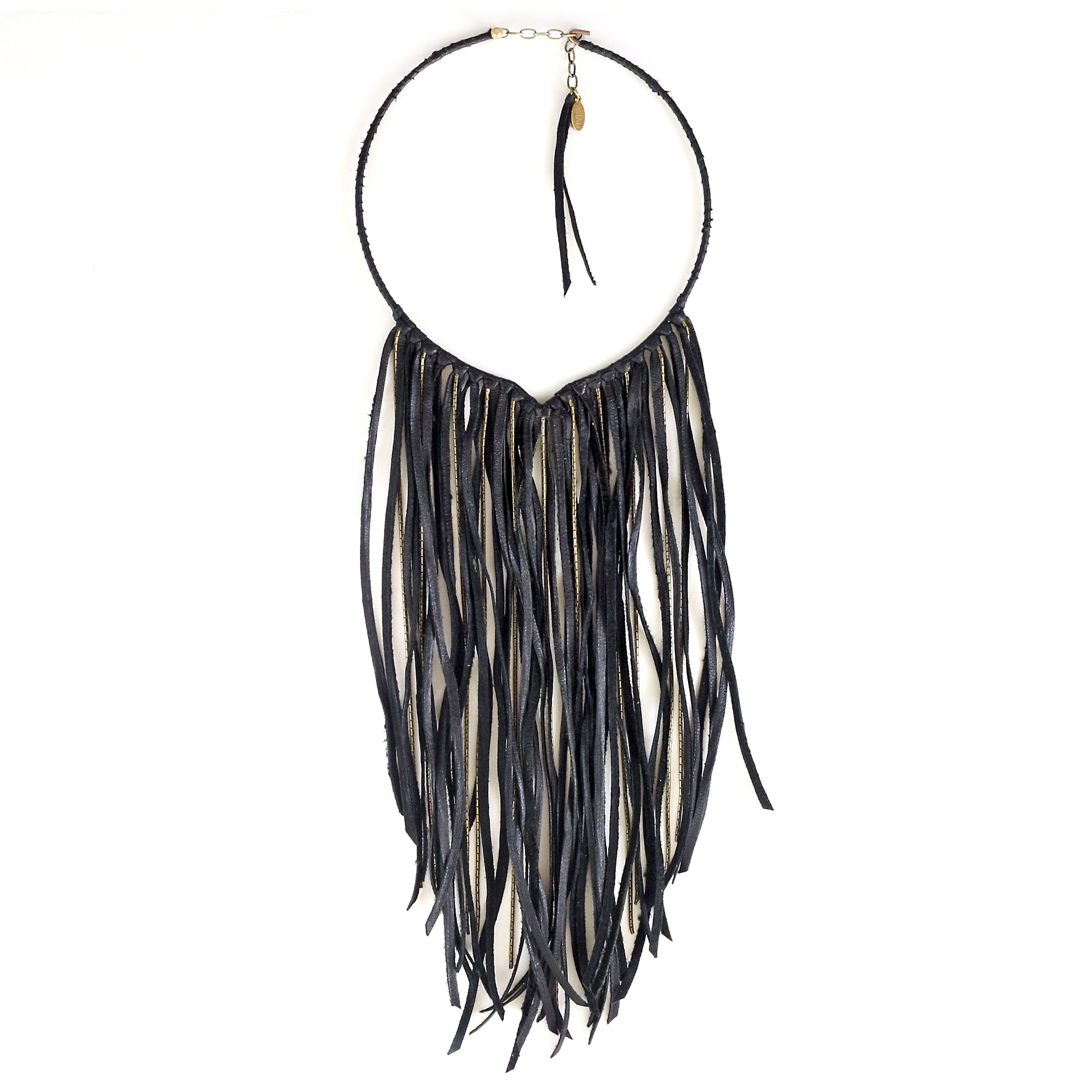 Leather Fringe Biker Collar 14.jpg