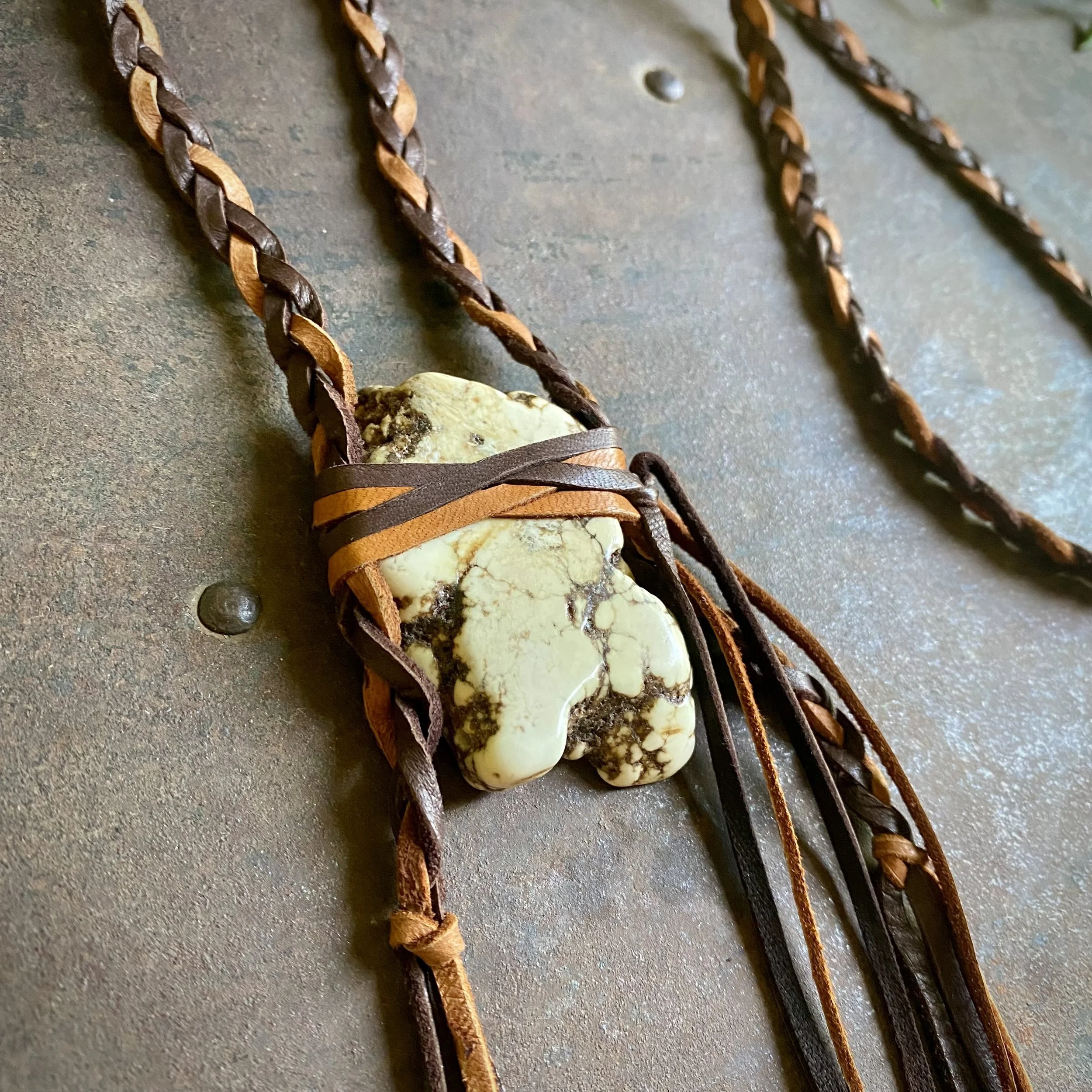 Braided Pirate Necklace - Chocolate & Rust 03.jpg