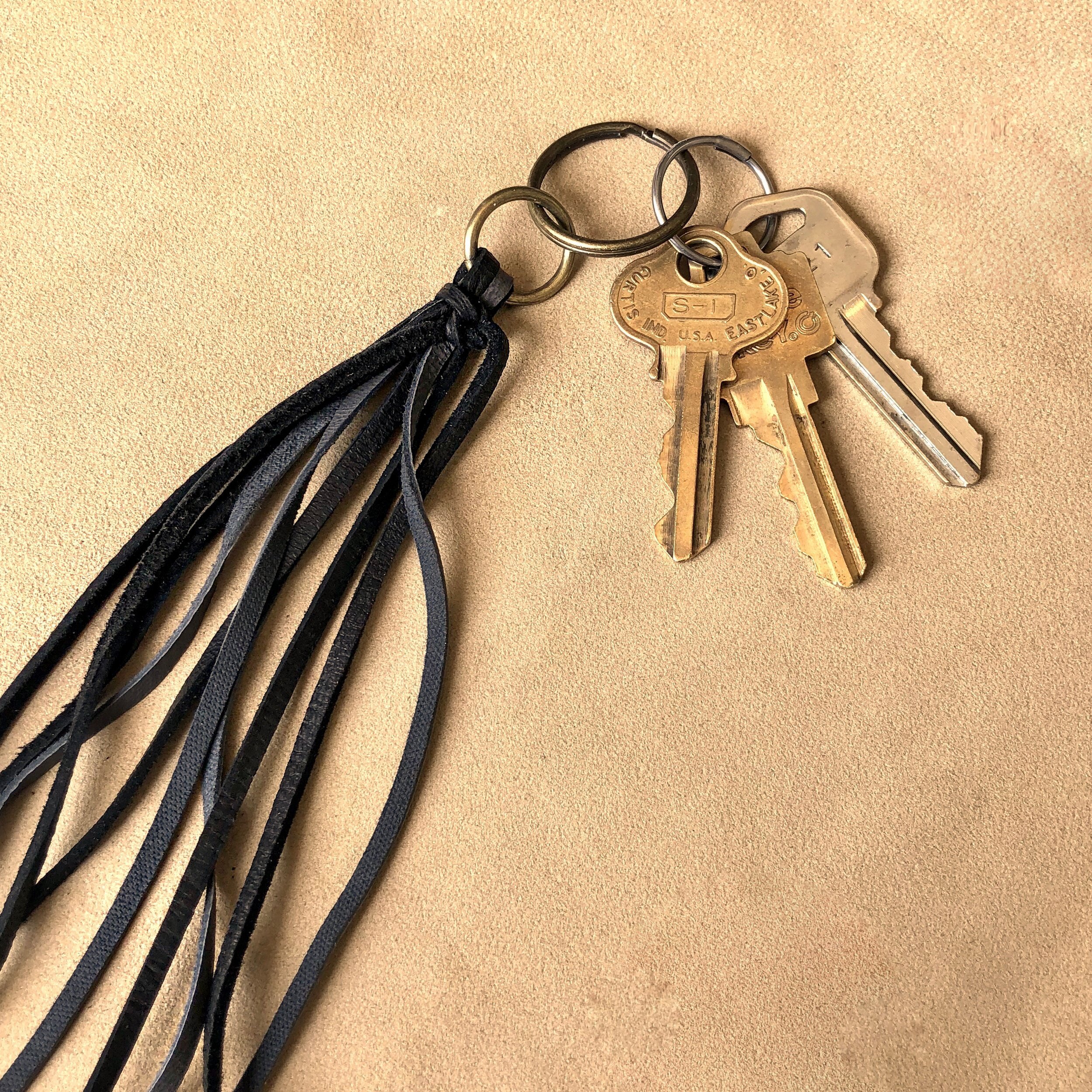 Leather Tassel Key Ring - Charcoal & Black 03.jpg