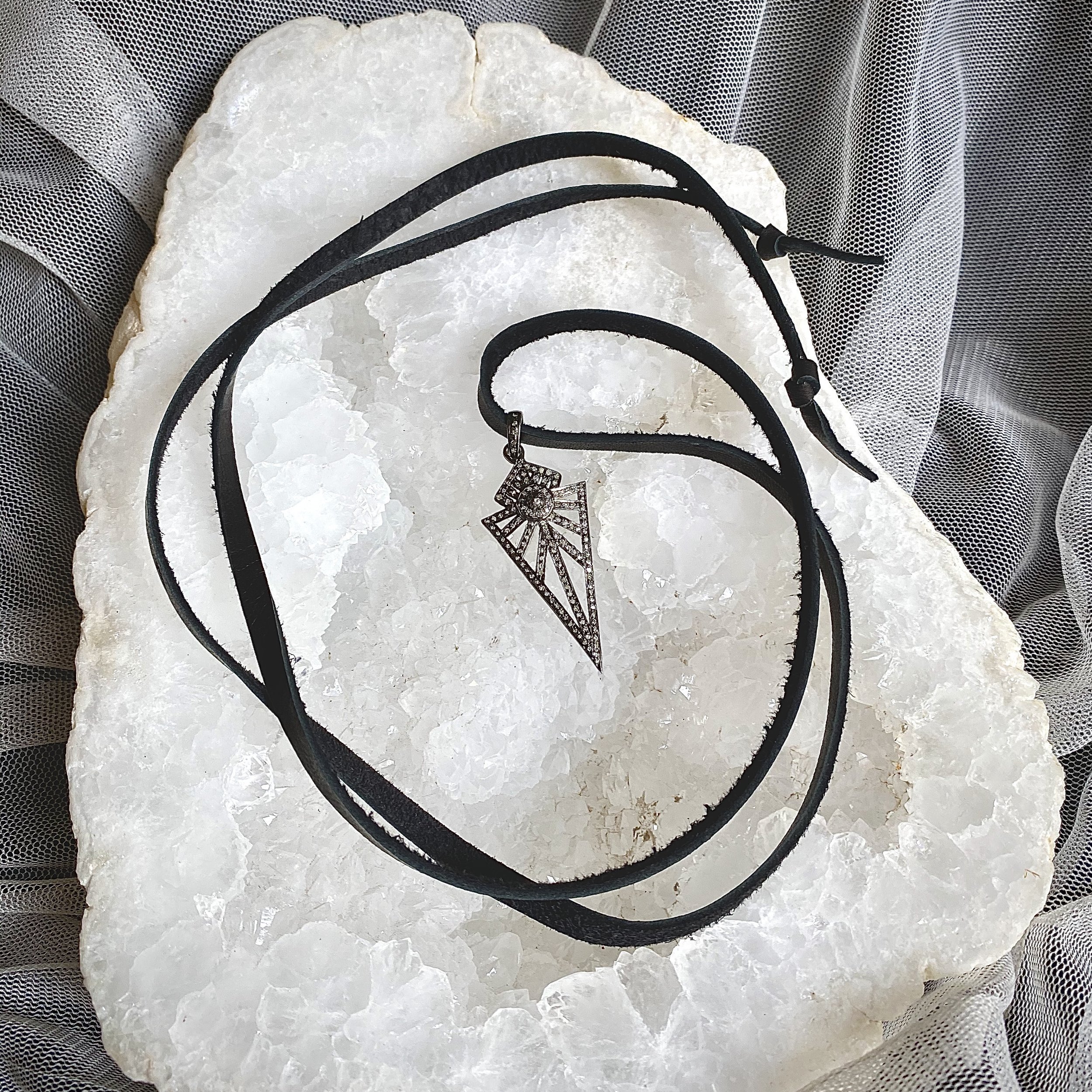 Rose Cut Diamond Arrowhead Choker-06.jpg