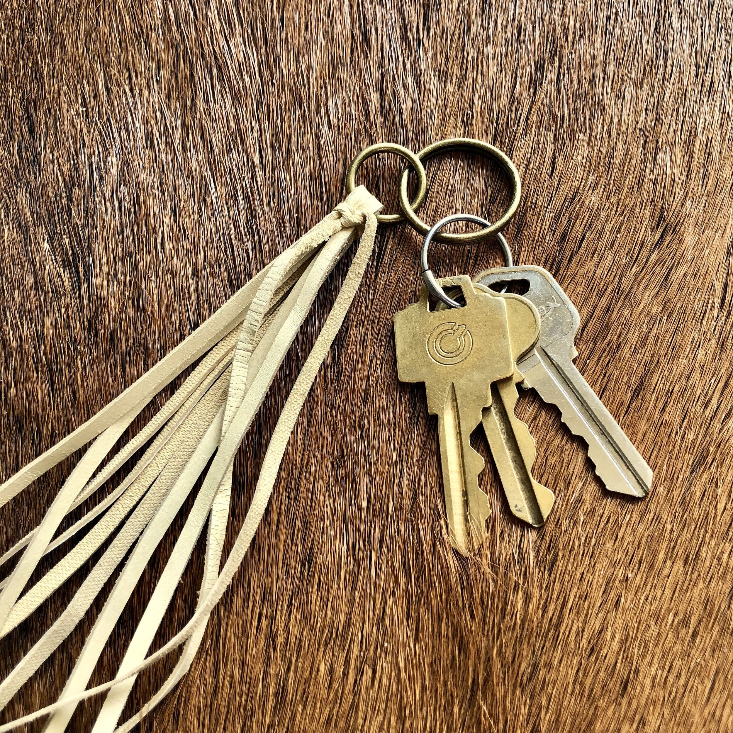 Leather Tassel Key Ring - Cream 10.jpg