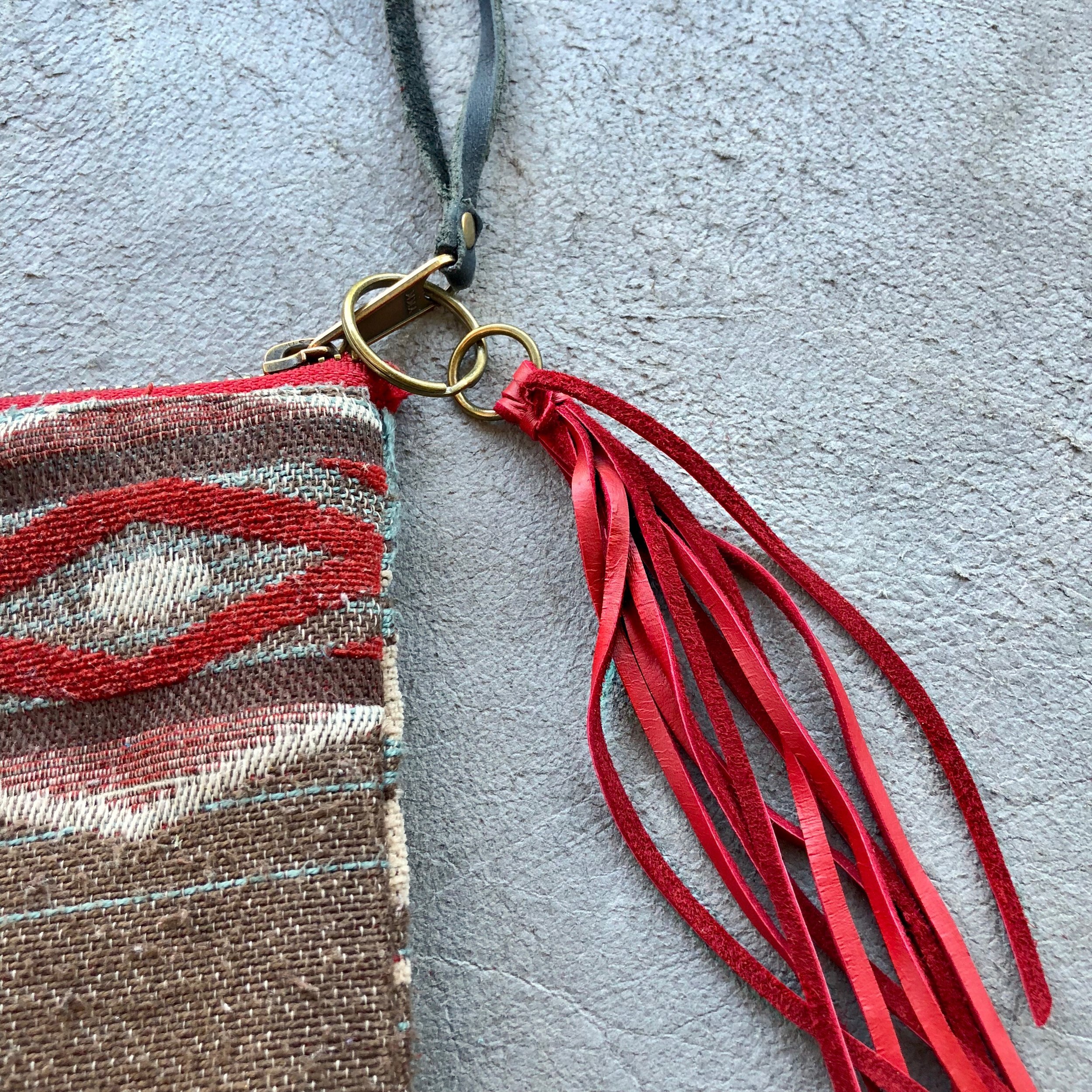 Leather Tassel Key Ring - Red 05.jpg