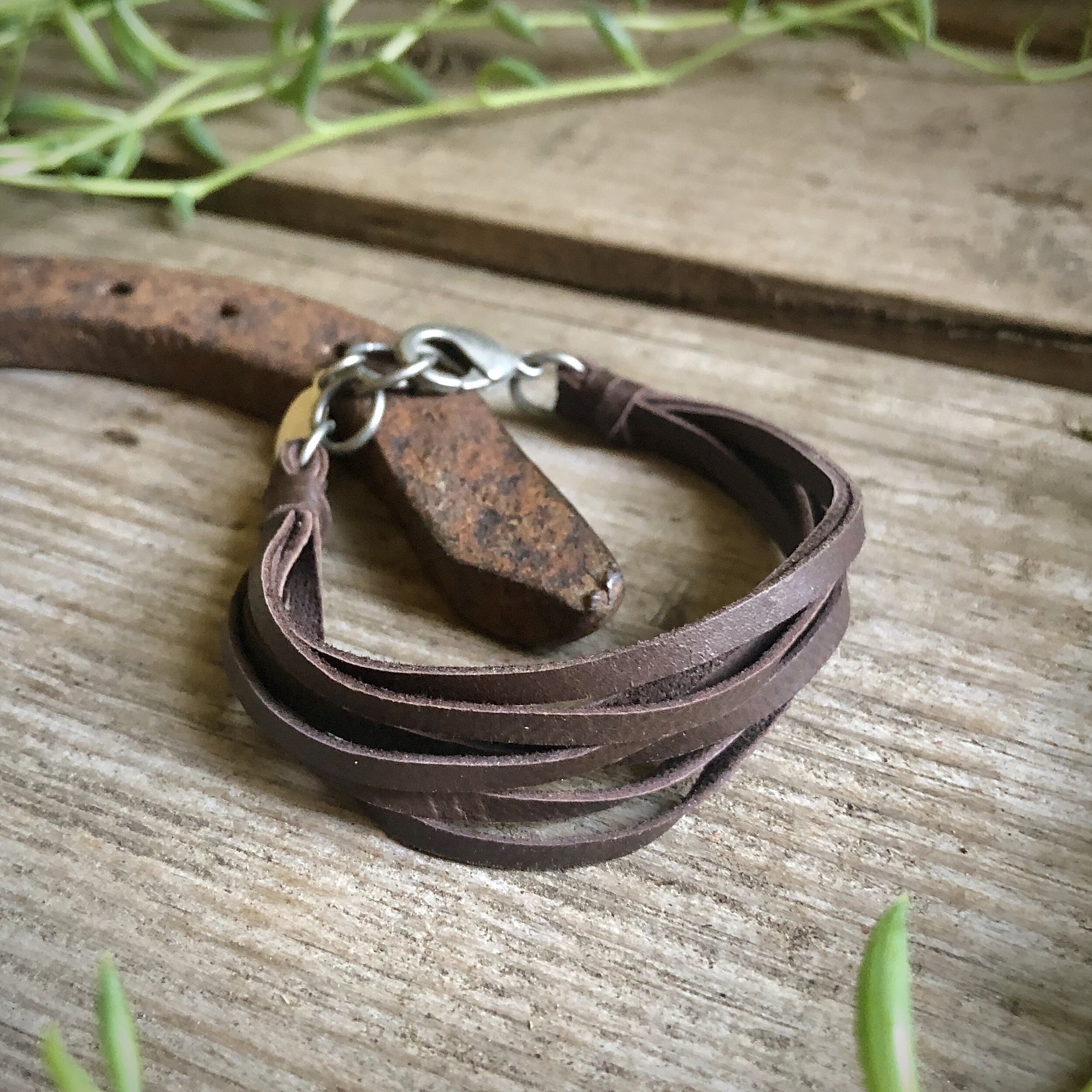 Multi Strand Leather Bracelet - Chocolate Silver 05.jpg