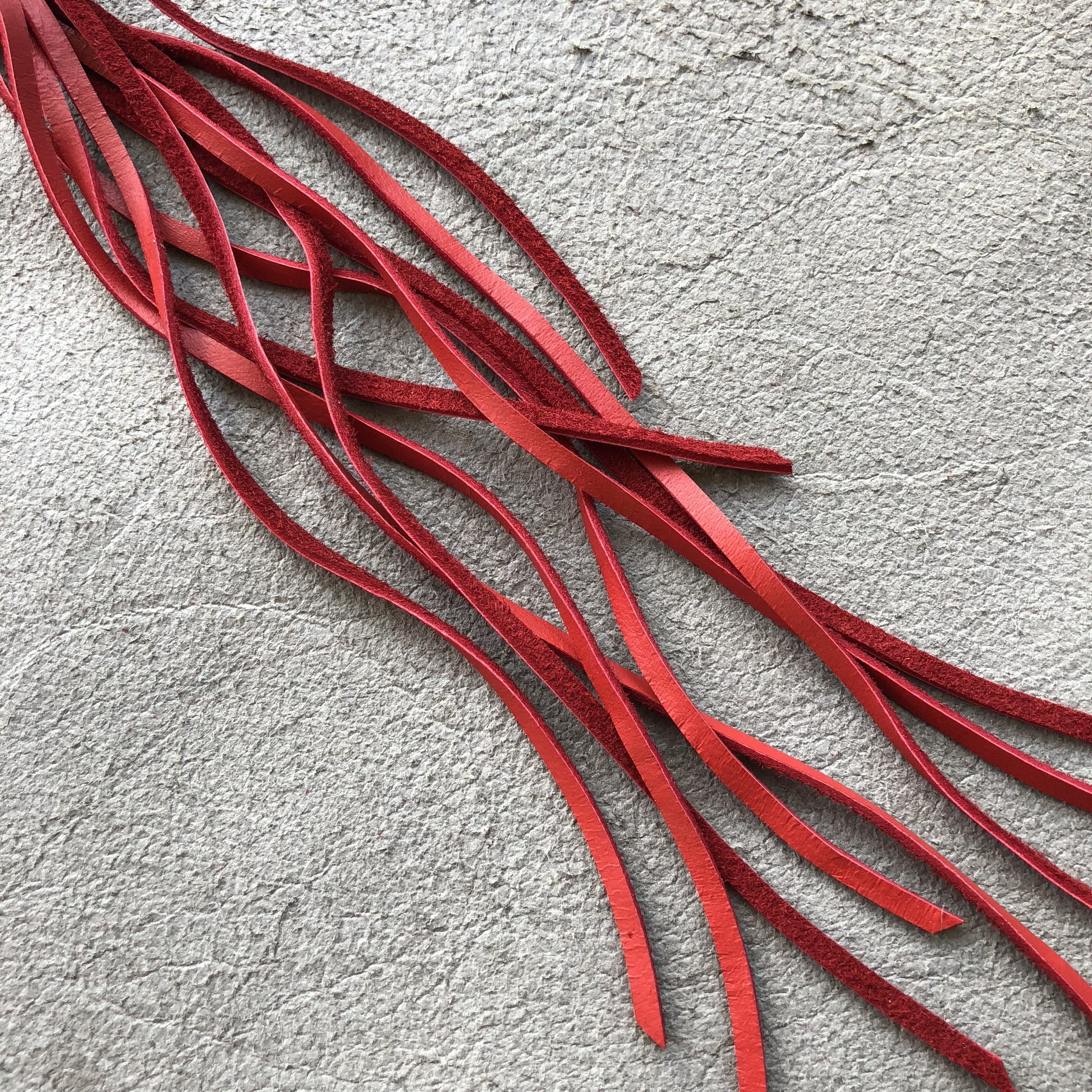 Leather Tassel Key Ring - Red 03.jpg