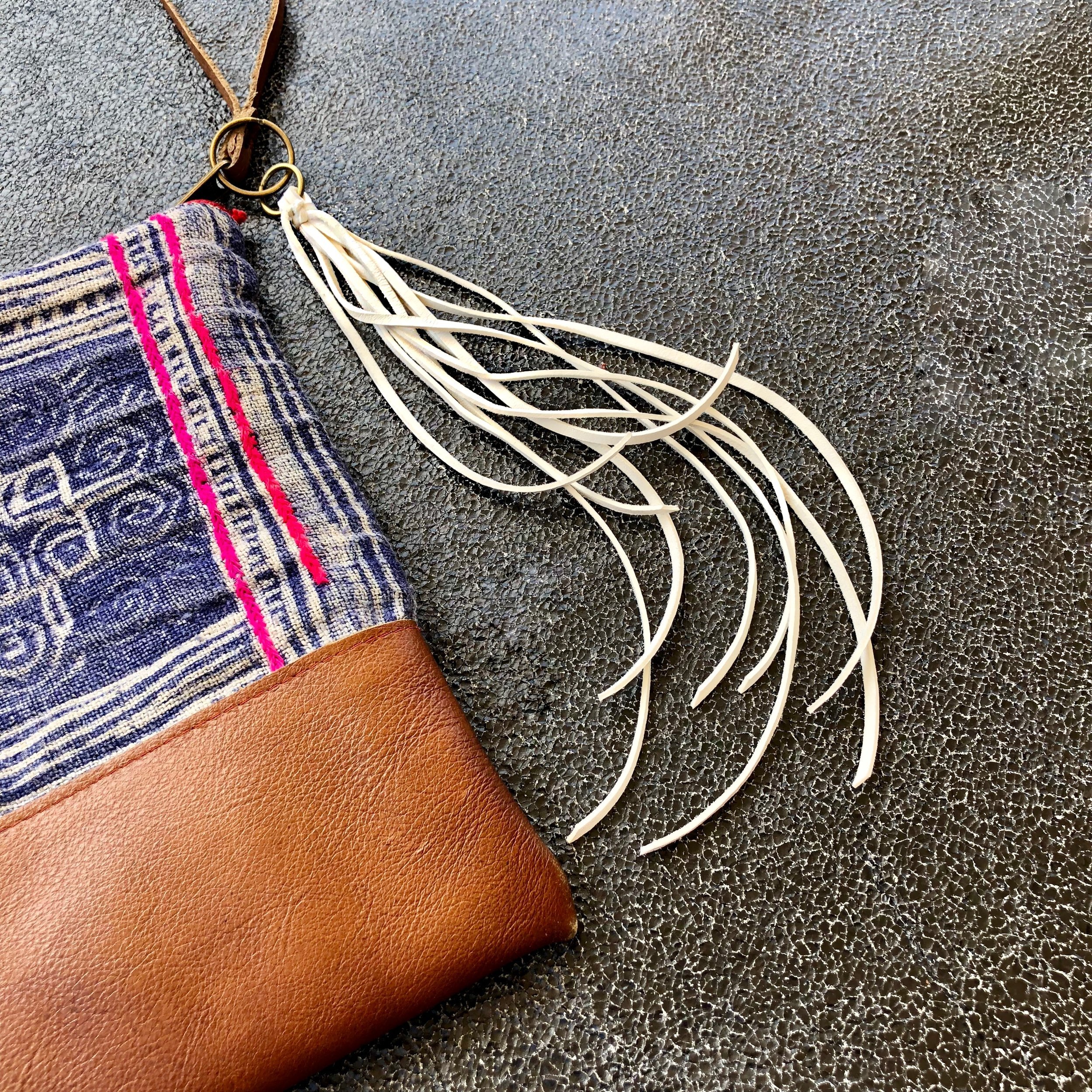 Leather Tassel Key Ring - White 08.jpg