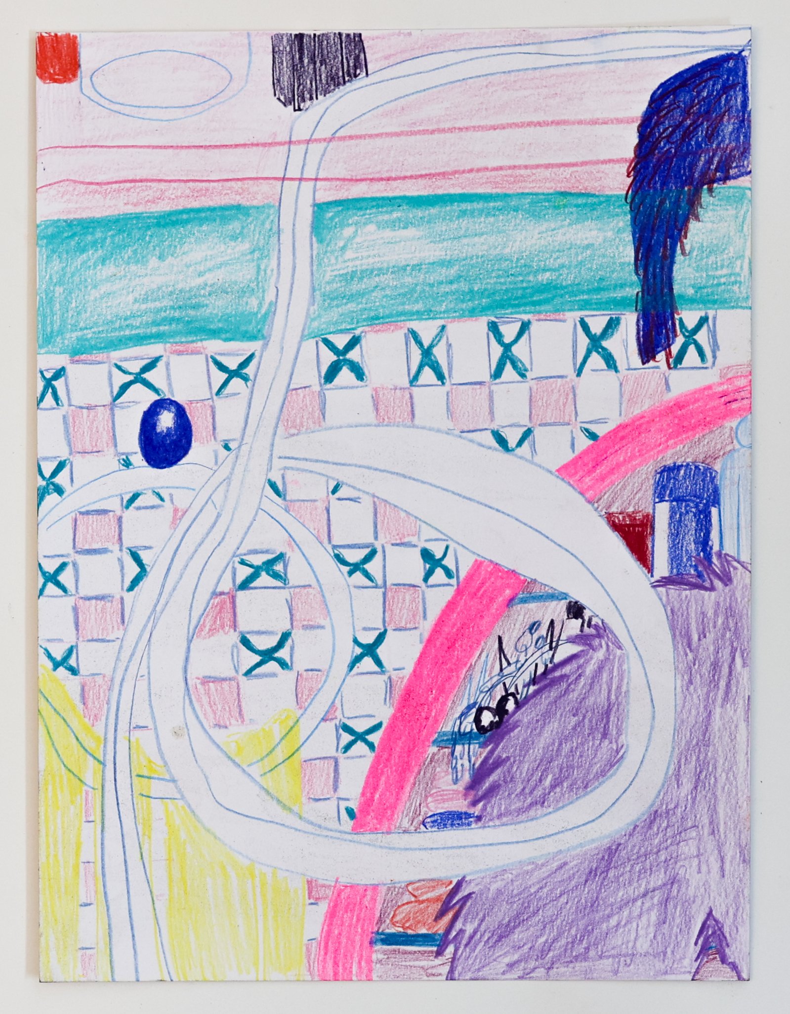 Wire View / 2026 / Colored pencil on paper / 12 X 9 inches