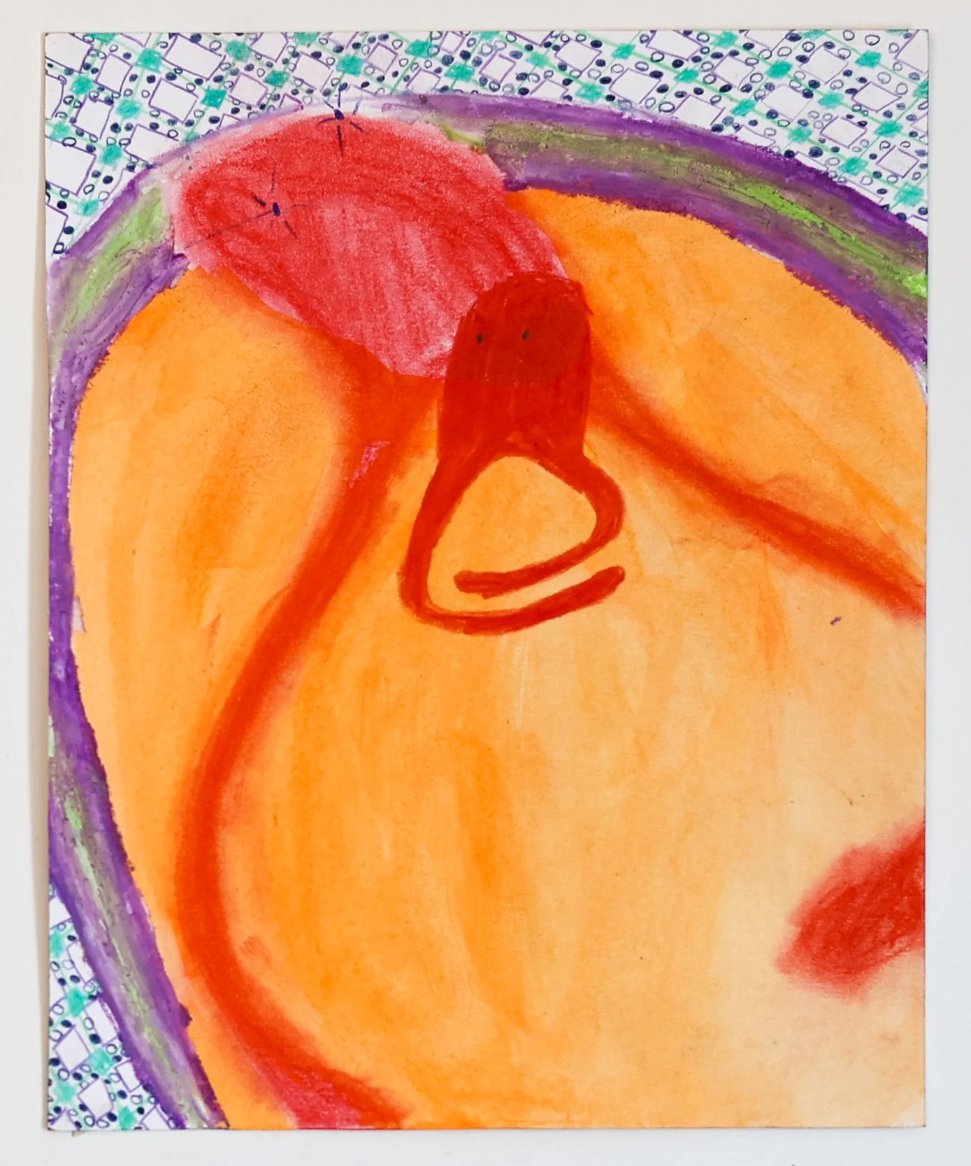 Dupes in Tub / 2026 / Oil pastel, chalk pastel, and colored pencil on paper / 10 X 8 inches