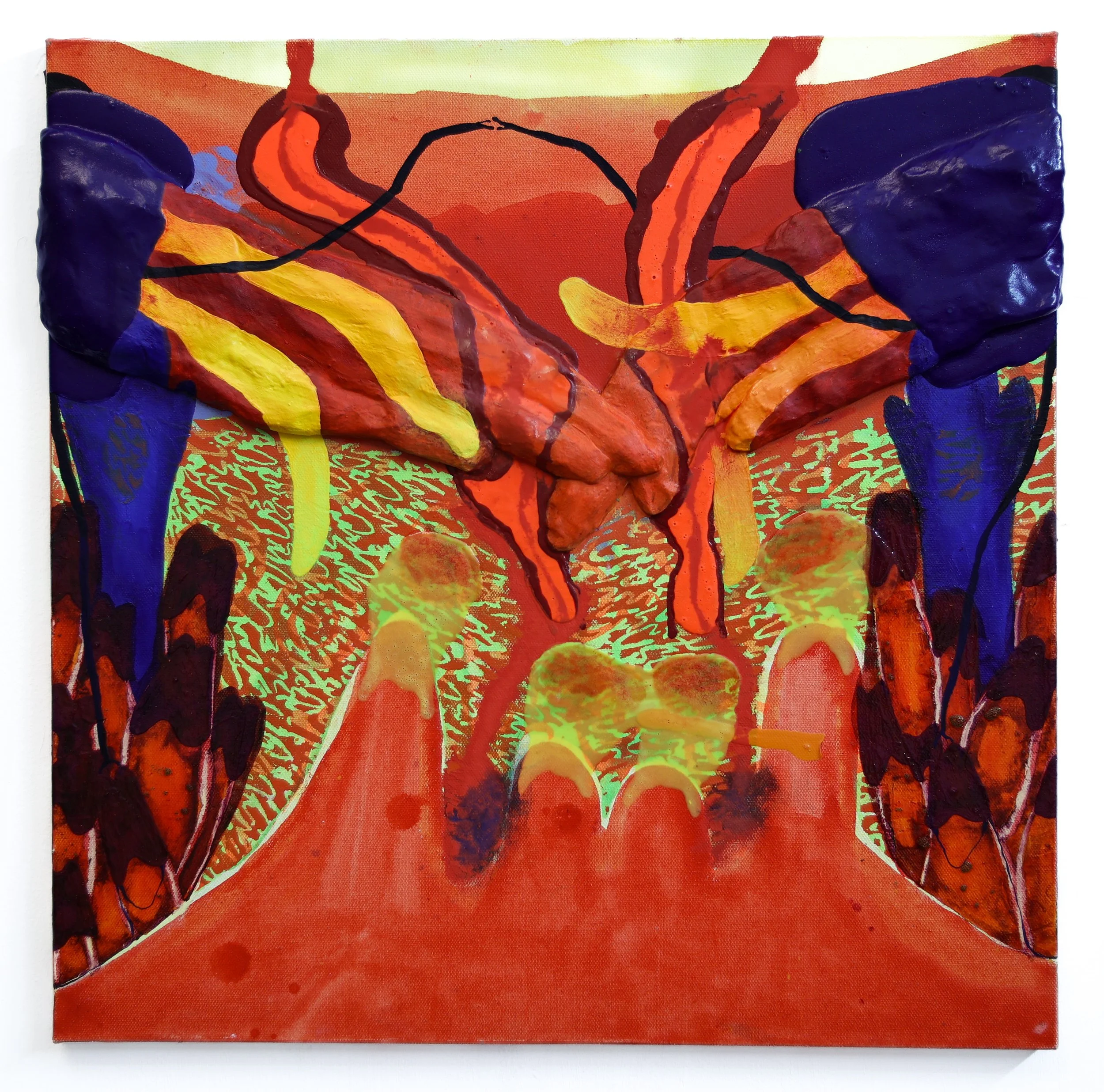 Asparagus / 2025 / Acrylic, epoxy, and oil on canvas / 20 X 20 inches