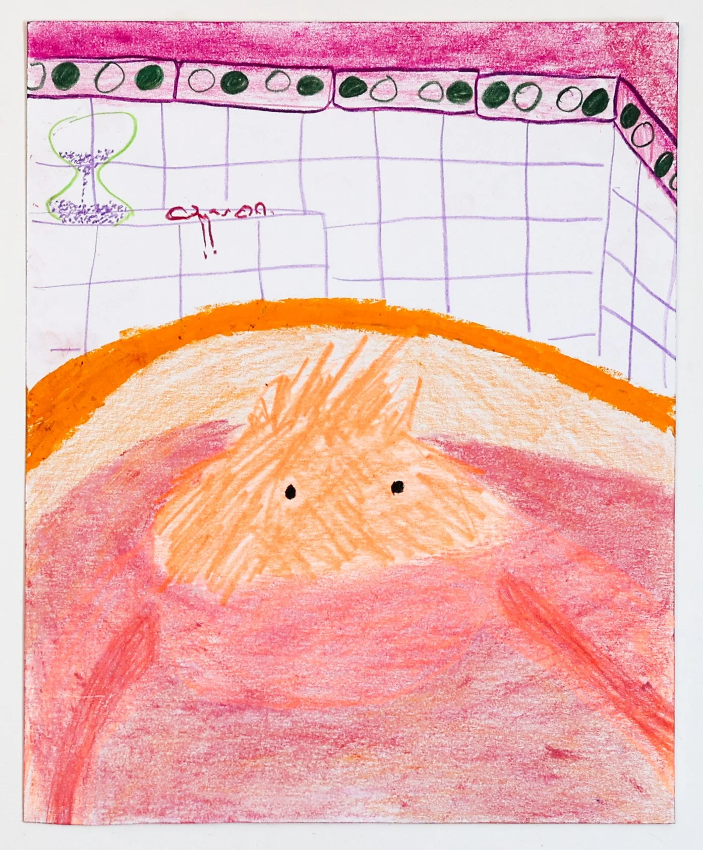 Contemplative Soak / 2026 / Oil pastel, chalk pastel, and colored pencil on paper / 10 X 8 inches