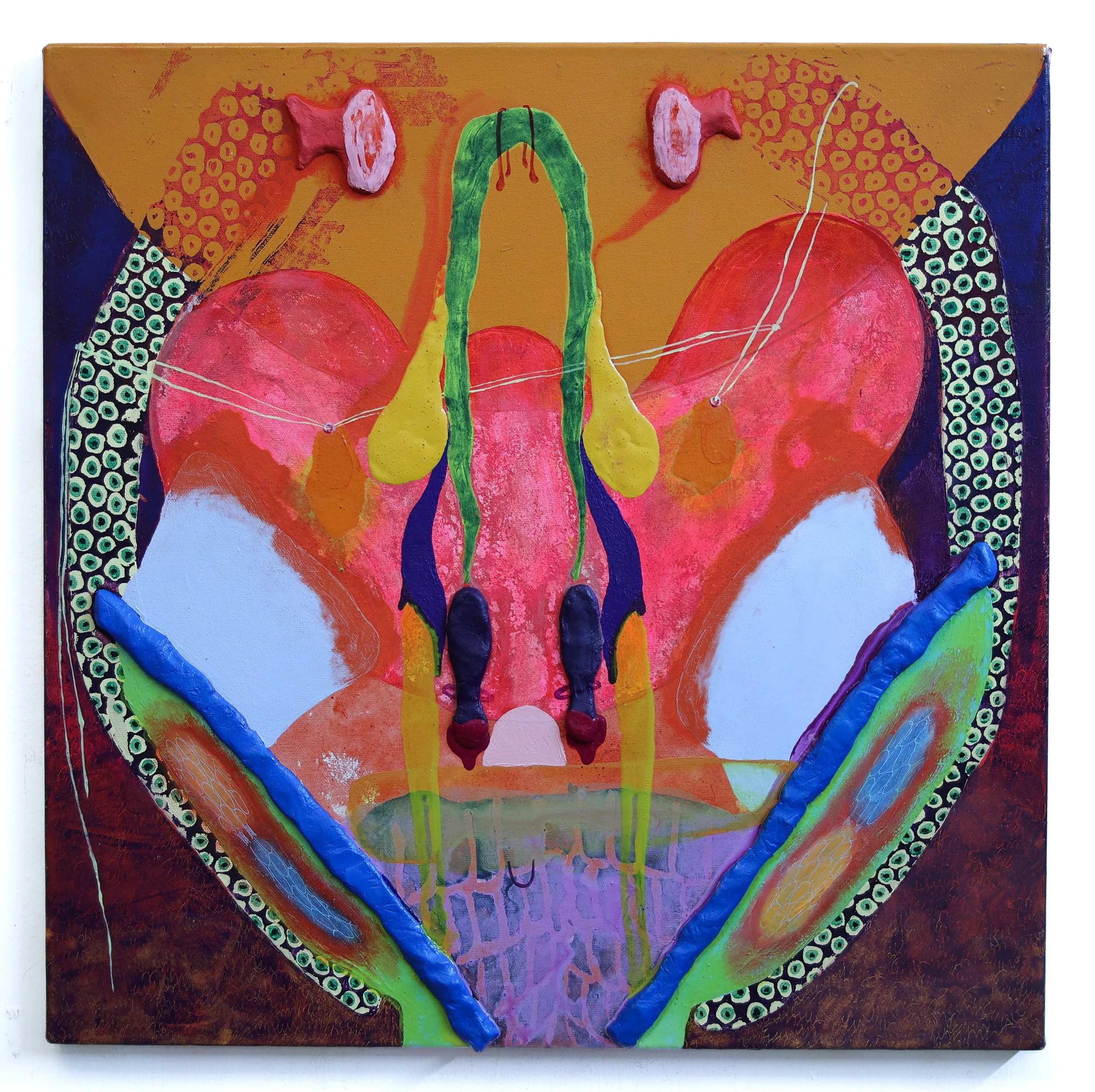 Cream / 2026 / Acrylic, epoxy, and oil on canvas / 20 X 20 inches