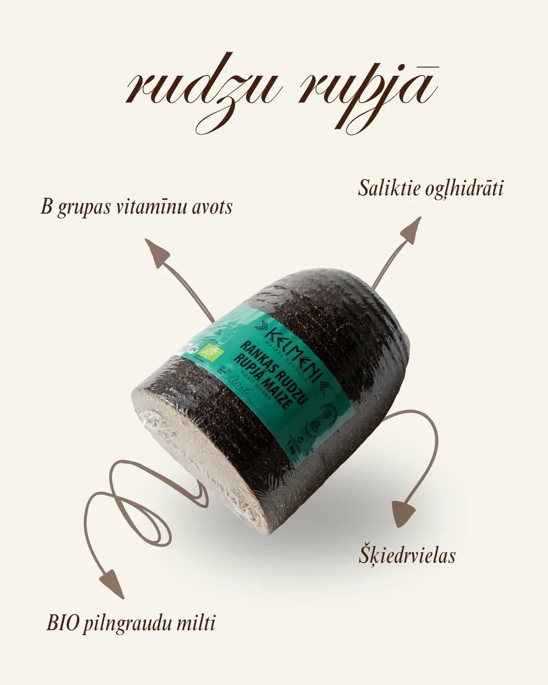 Rudzu rupjā. Mūsu karaliene. Pazīsti pēc &ldquo;Ķelmēnu&rdquo; zaļā. Esi iemīļojis sastāva un gar&scaron;as dēļ. Dalies ar savējiem, jo vēlies dot labāko! &Scaron;odien un turpmāk! 

#bioloģiski #ķelmēni #rupjmaize #rokudarbs