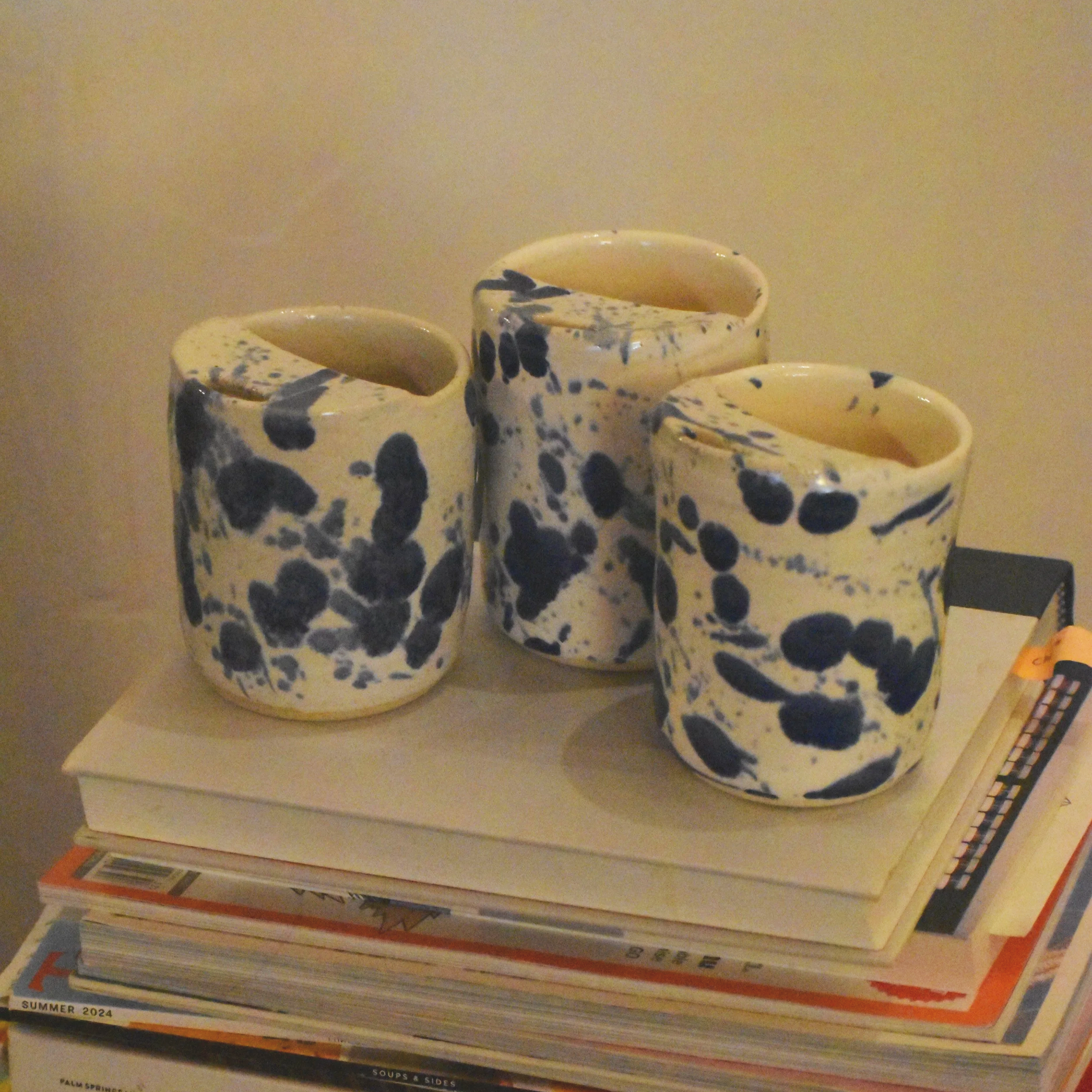 blue speckled traveling tumbler