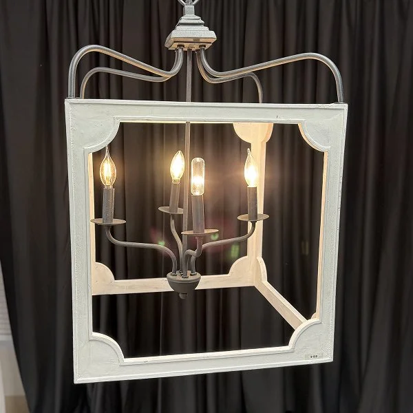 White Crown Lantern - 22" x 18"