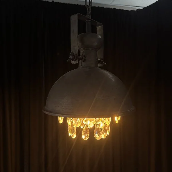 Dome light w crystals - 12” x 11”