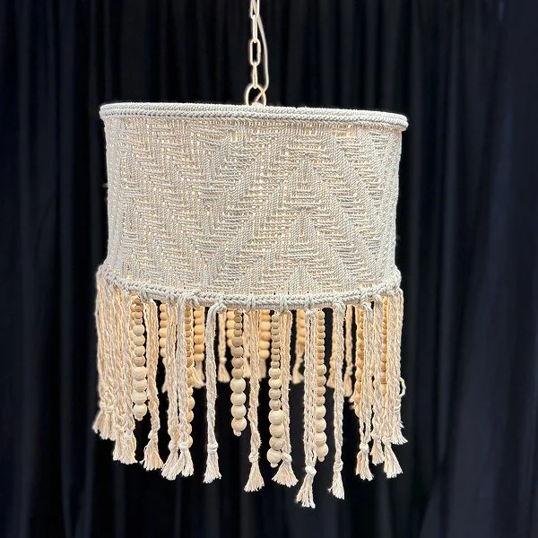 Weave w/ Wooden Beads - 22” x 19”