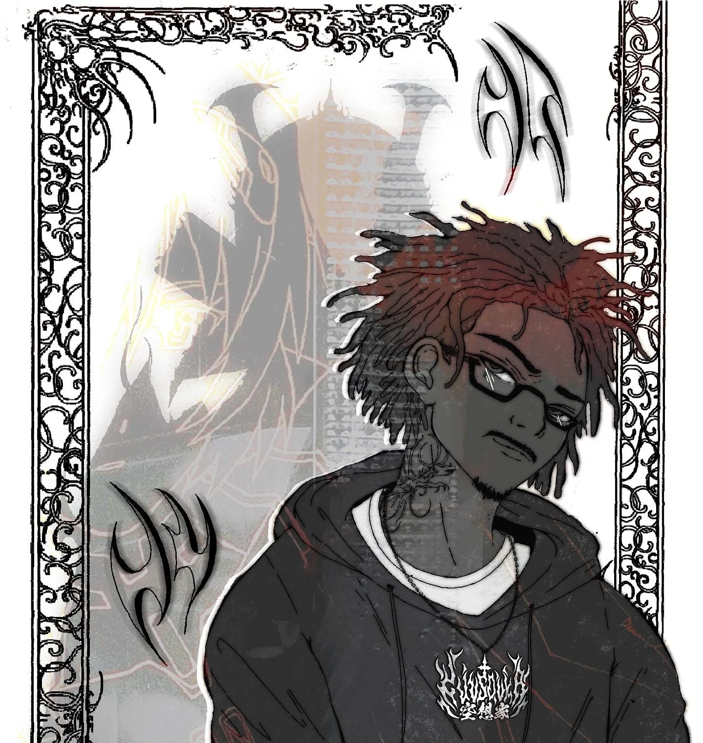 [🗡️] 𝕴𝖓 𝕿𝖍𝖊 𝕾𝖍𝖆𝖉𝖔𝖜 𝖔𝖋 𝕿𝖍𝖊 𝕾𝖆𝖒𝖚𝖗𝖆𝖎

A Gift of a Commission // Artist: @eyesdown2heaven (again, tysm! 🫶🏾)

&ldquo;Daydreamer&rdquo; Necklaces Available Online Soon!

Merry Christmas everybody! 🎄