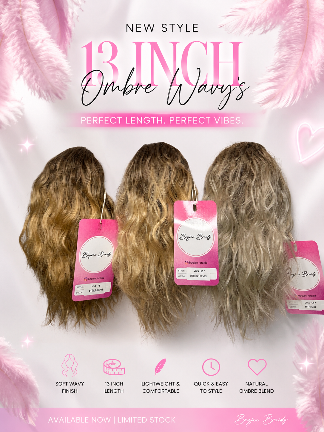 13" Ombre wavy Queen