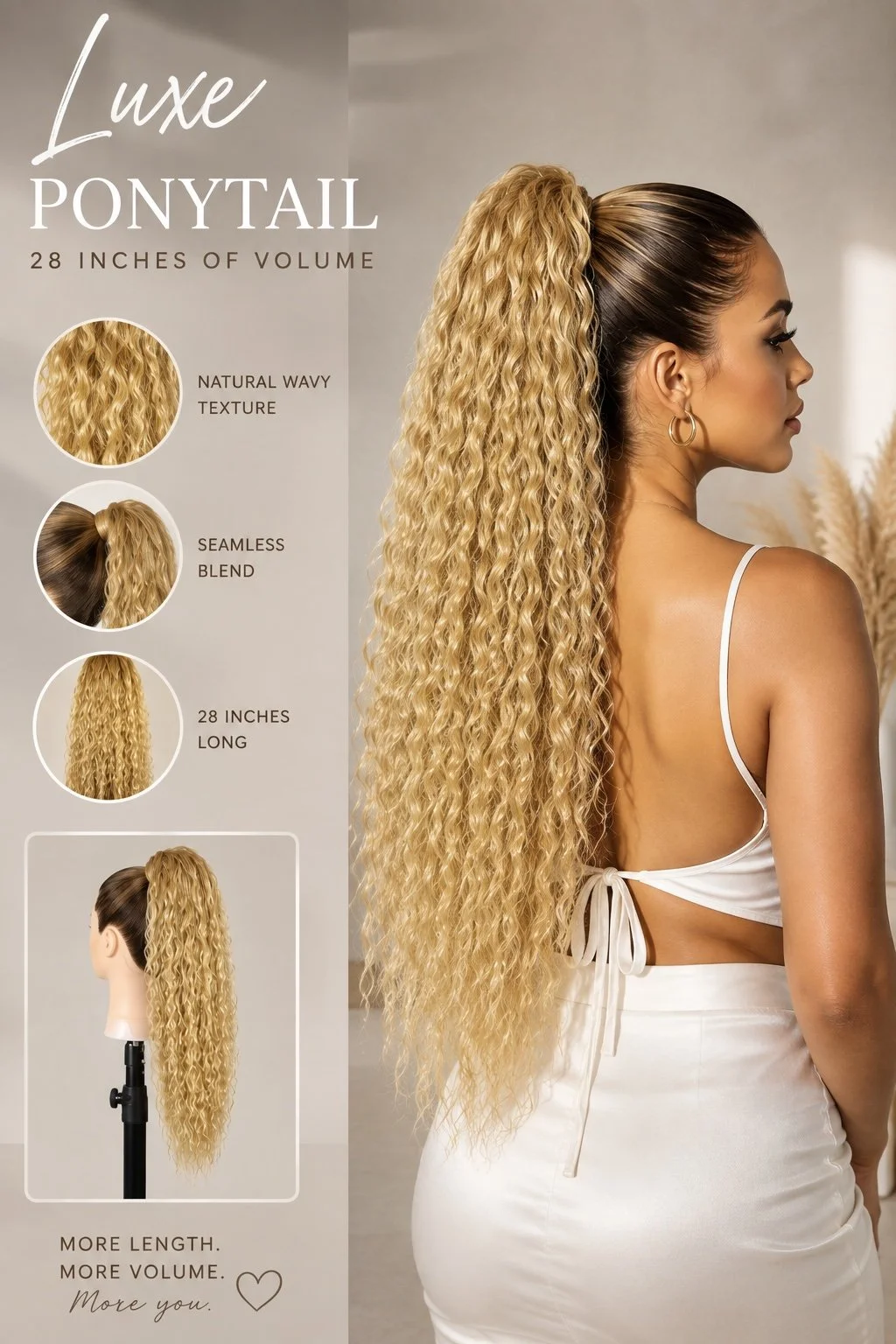Mermaid Wave Champagne Blonde 28"