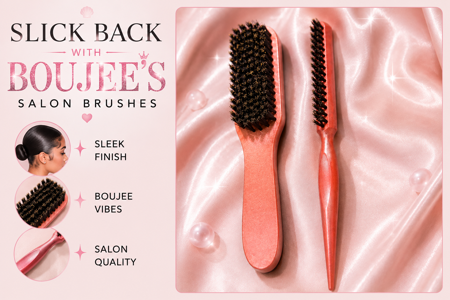 Wooden Salon Sleek Brushes