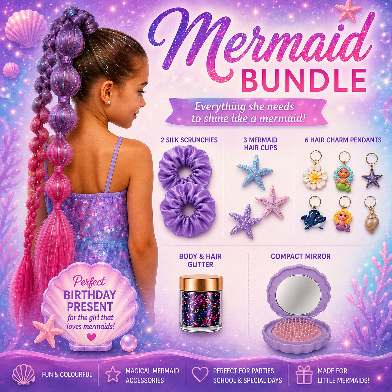 Purple Girl Mermaid Bundle