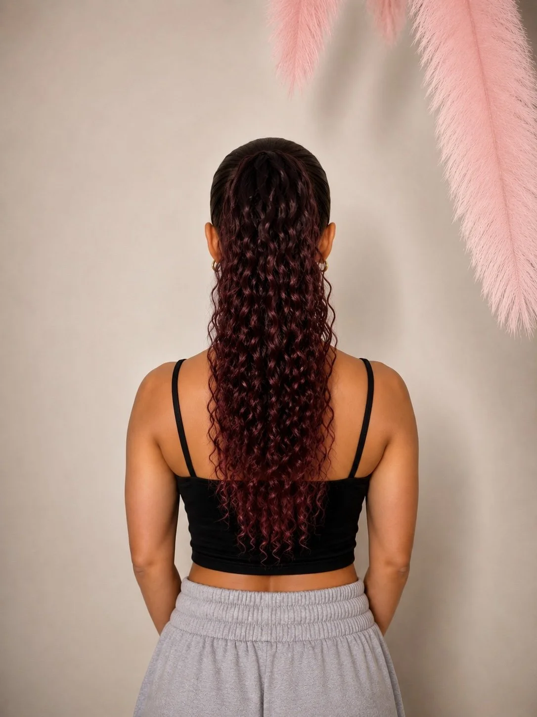 Burgundy Mermaid Wave 28"