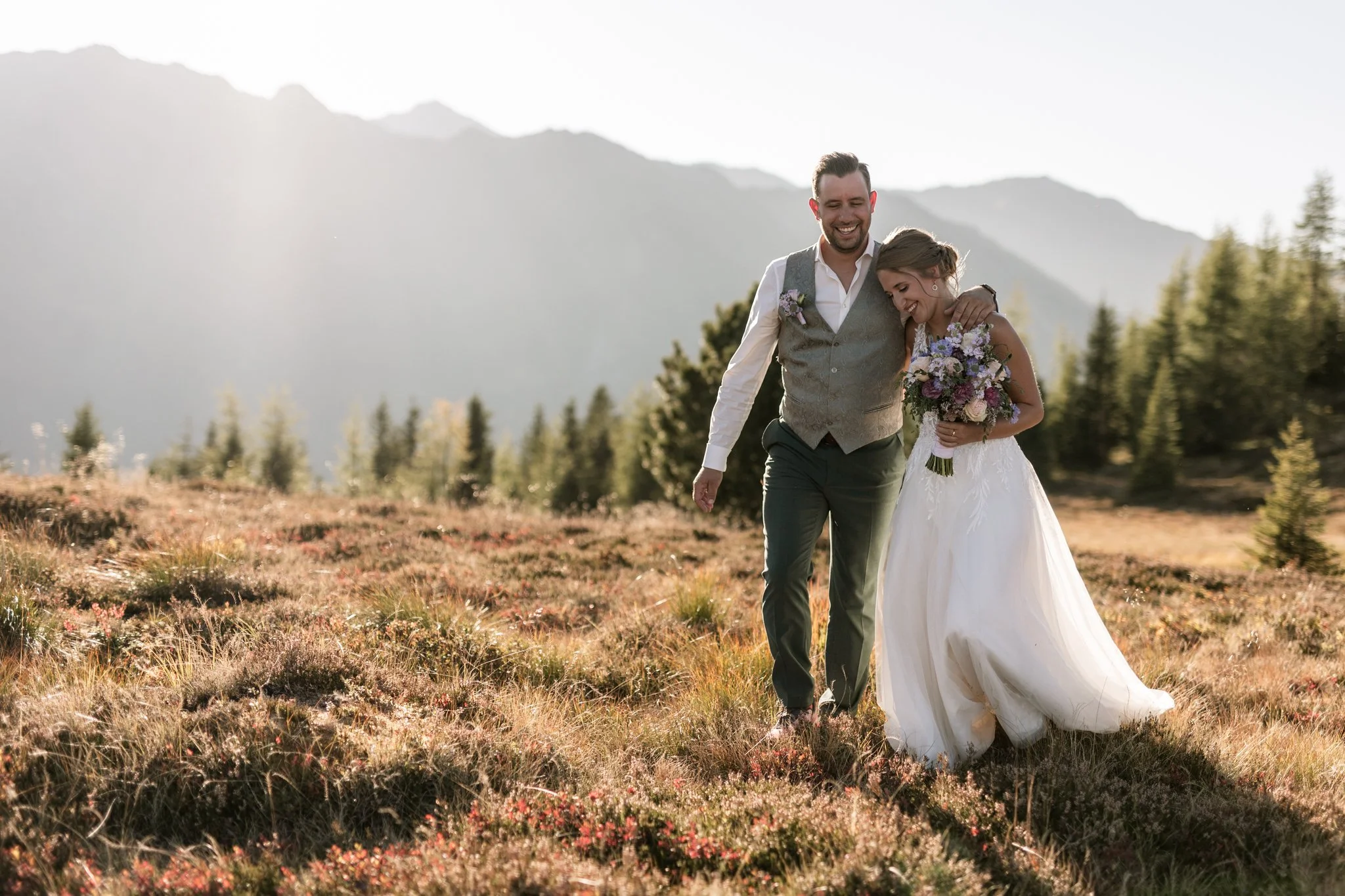 einzigartige Stimmung beim Fotoshooting am  Berg