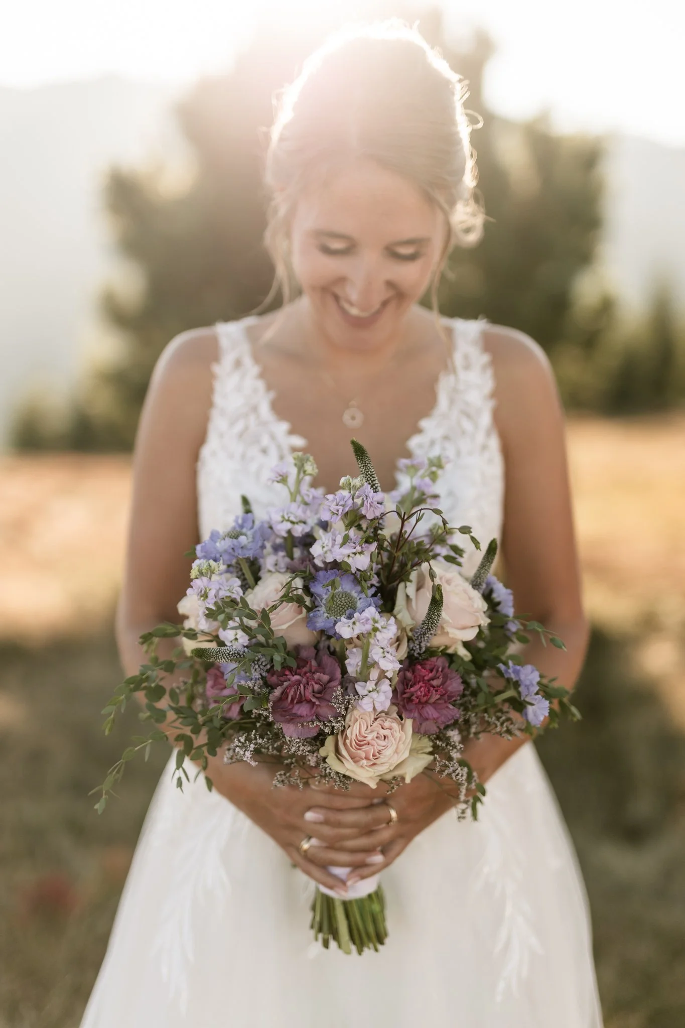 Blumenstrauß mit Braut 