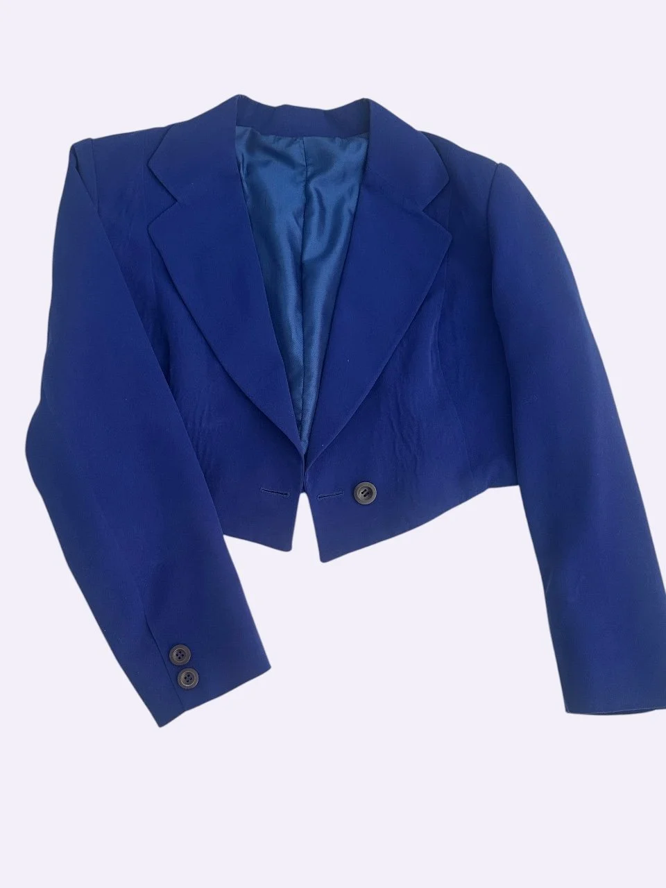 Blazer crop top azul eléctrico