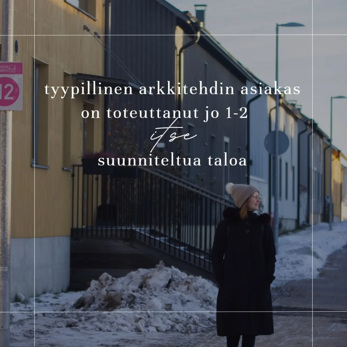 Tyypillinen arkkitehdin asiakas on toteuttanut jo 1-2 itse suunniteltua taloa.

Ensimm&auml;iset projektit opettavat, ett&auml;

■ talon sijoitus tontilla ratkaisee enemm&auml;n kuin olisi osannut odottaa
■ hyv&auml; pohja paperilla ei viel&auml; tar