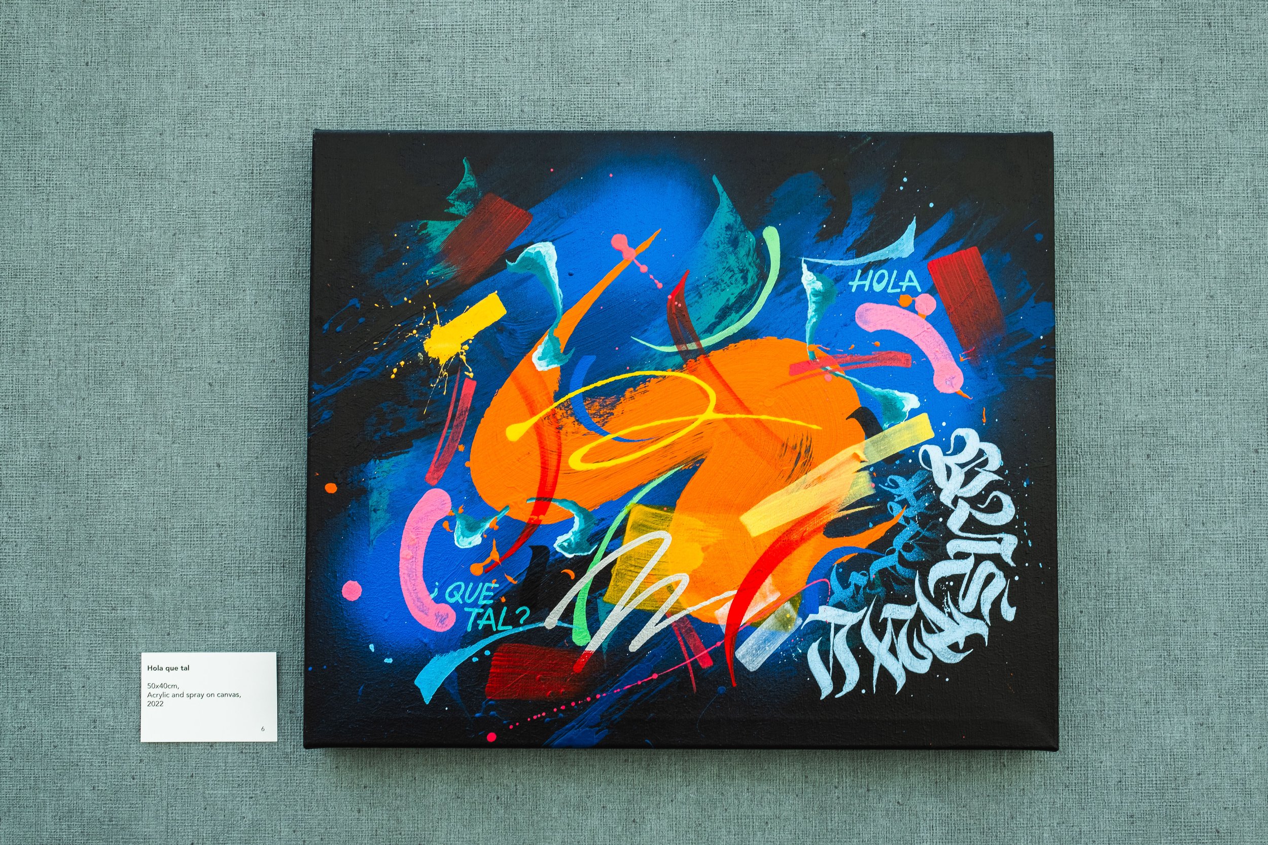 'Hola Que Tal', 94x71cm, acrylic and spray, 
Chromadepth 3D,  2022
