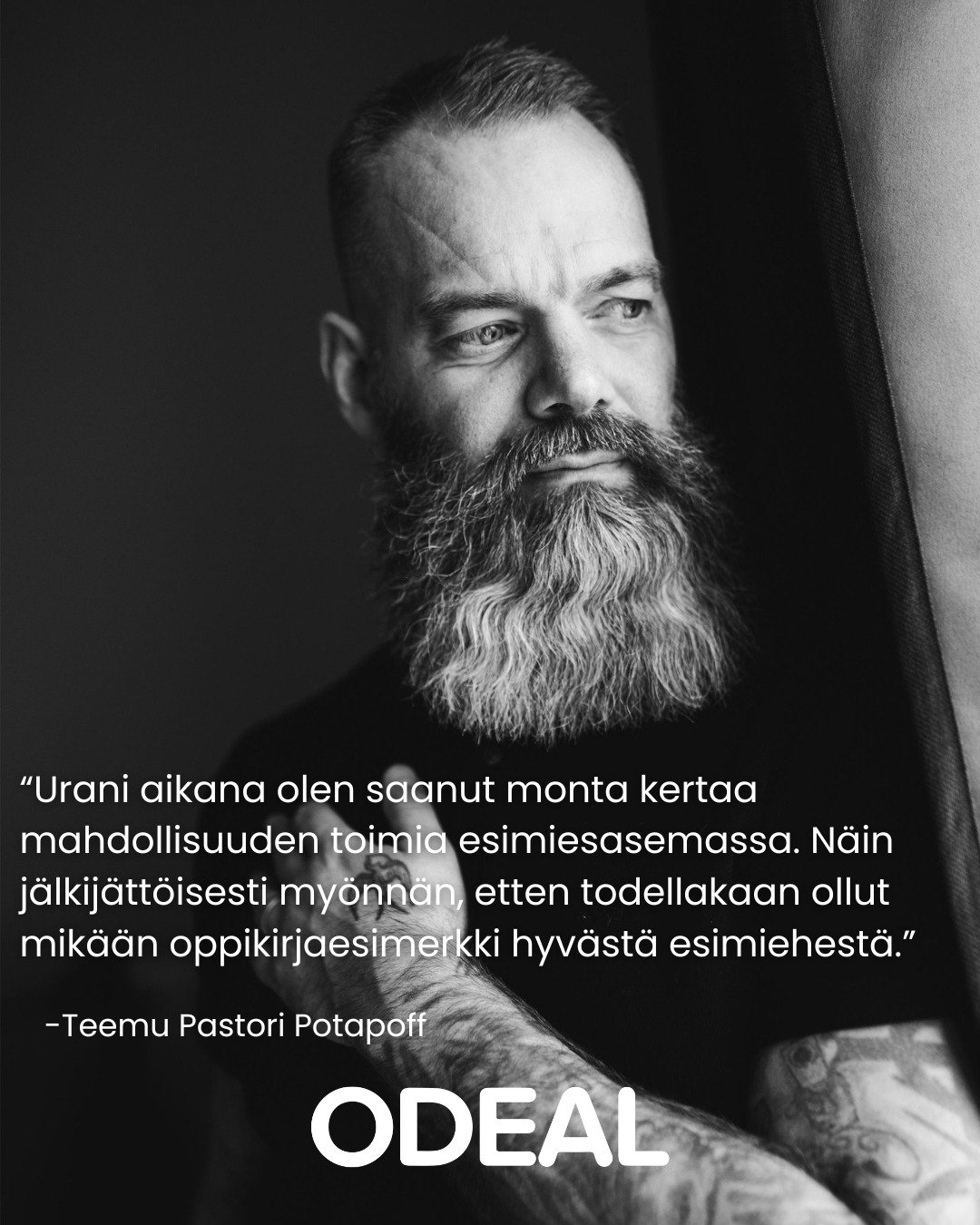 Suomessa tarvitaan johtajia &ndash; ei pomoja.

Teemu &ldquo;Pastori&rdquo; Potapoff kirjoittaa rehellisesti siit&auml;, miten titteli ei tee kenest&auml;k&auml;&auml;n johtajaa. Johtajuus on luottamusta, vastuuta ja esimerkki&auml; &ndash; ei k&auml
