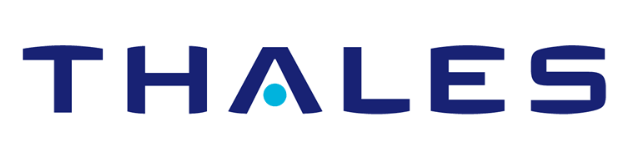 Thales logo in blue text with a stylized 'A' incorporating a dot in the middle.
