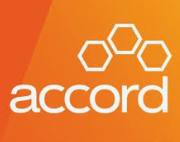 The Accord logo with an orange background and white hexagonal design.