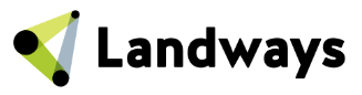 Landways logo with a green triangular design and black text